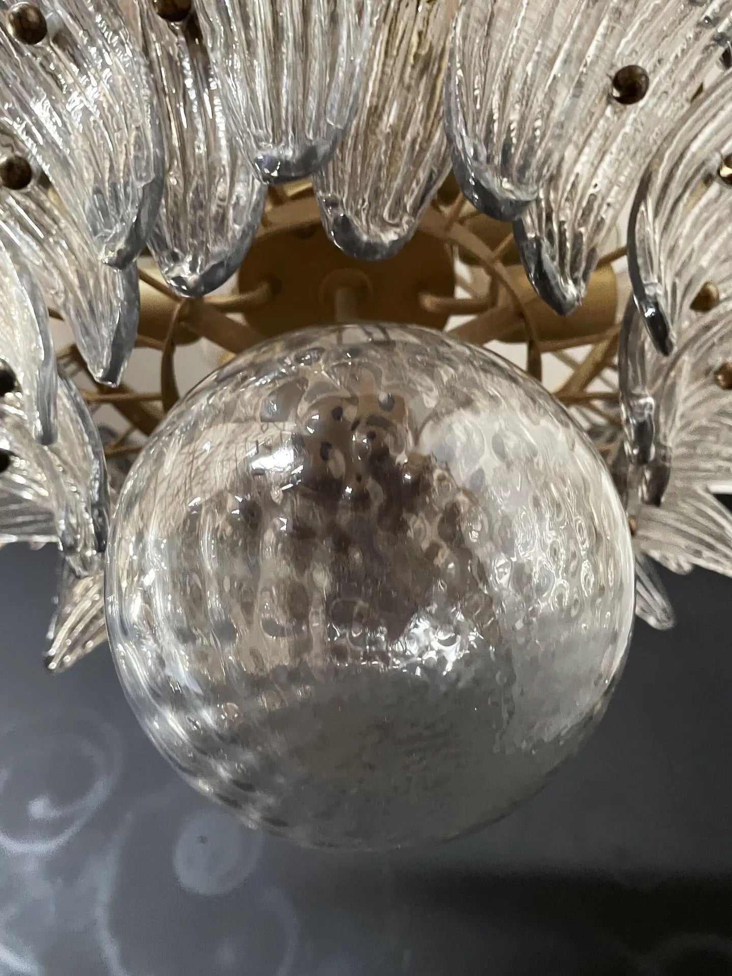 Murano Kroonluchter – 163 Gerookte Palmetteglazen – detail 5 – Murano Classics