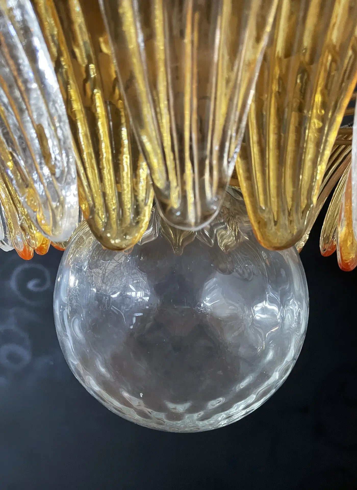 Murano Kroonluchter – 163 Heldere en Gele Palmetteglazen – detail 9 – Murano Classics