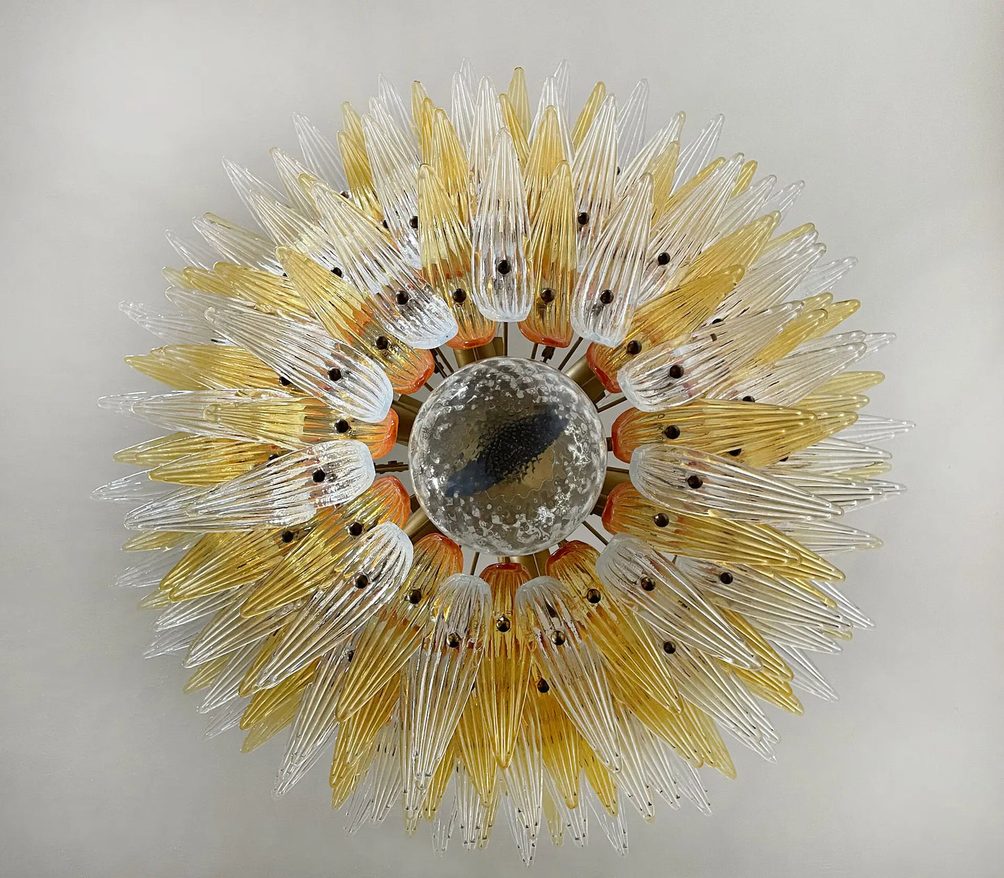 Murano Kroonluchter | 163 Heldere en Gele Palmette Glas