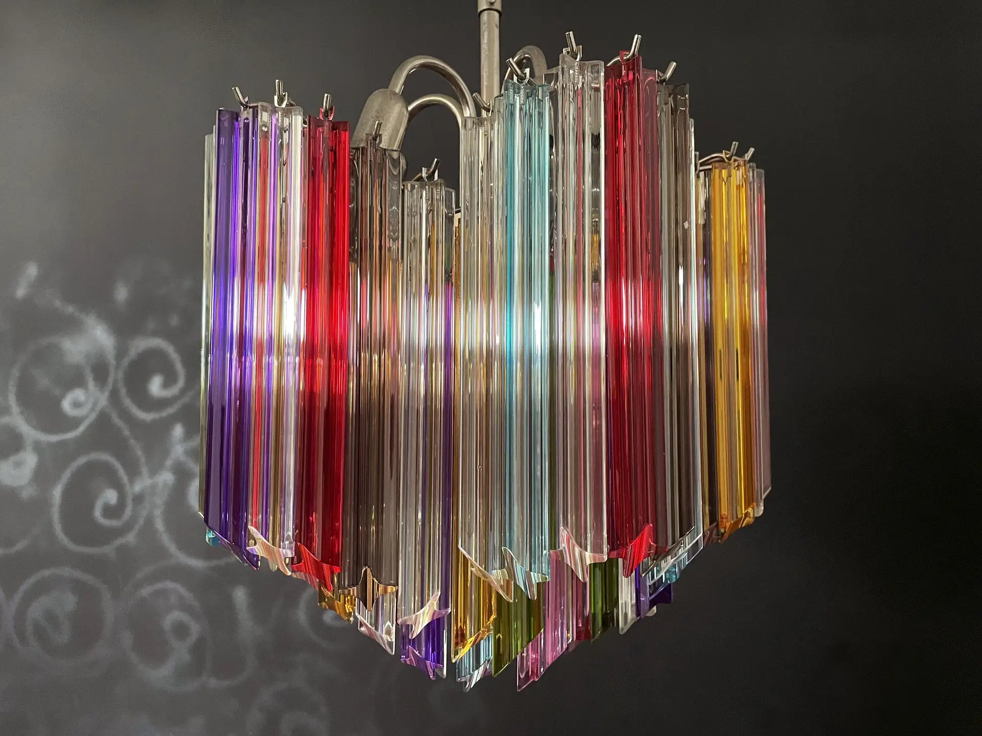 Murano Kroonluchter – 60 Veelkleurige Prismaglazen – detail 6 – Murano Classics