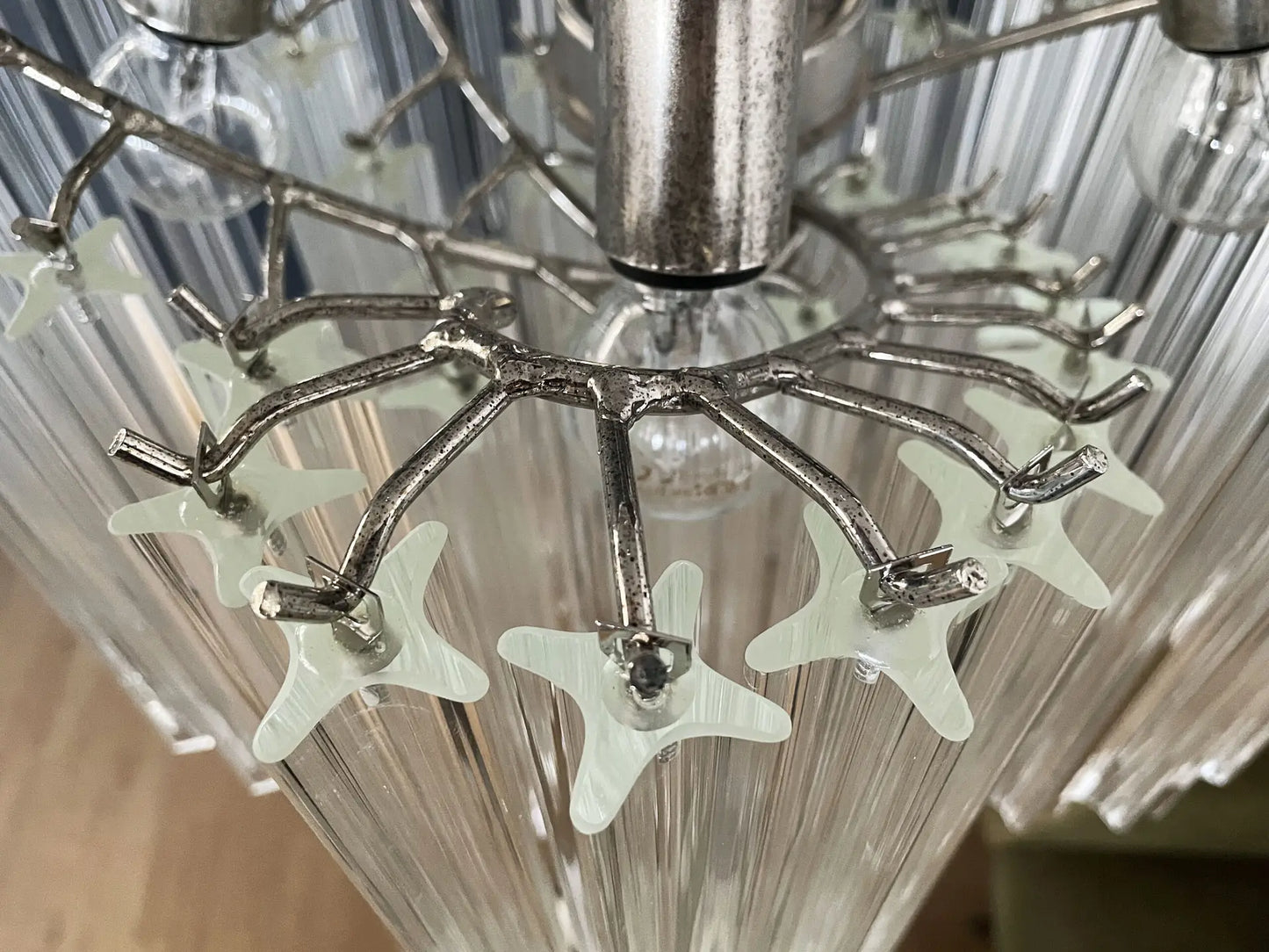 Murano Chandelier | 60 Clear Prism Glasses
