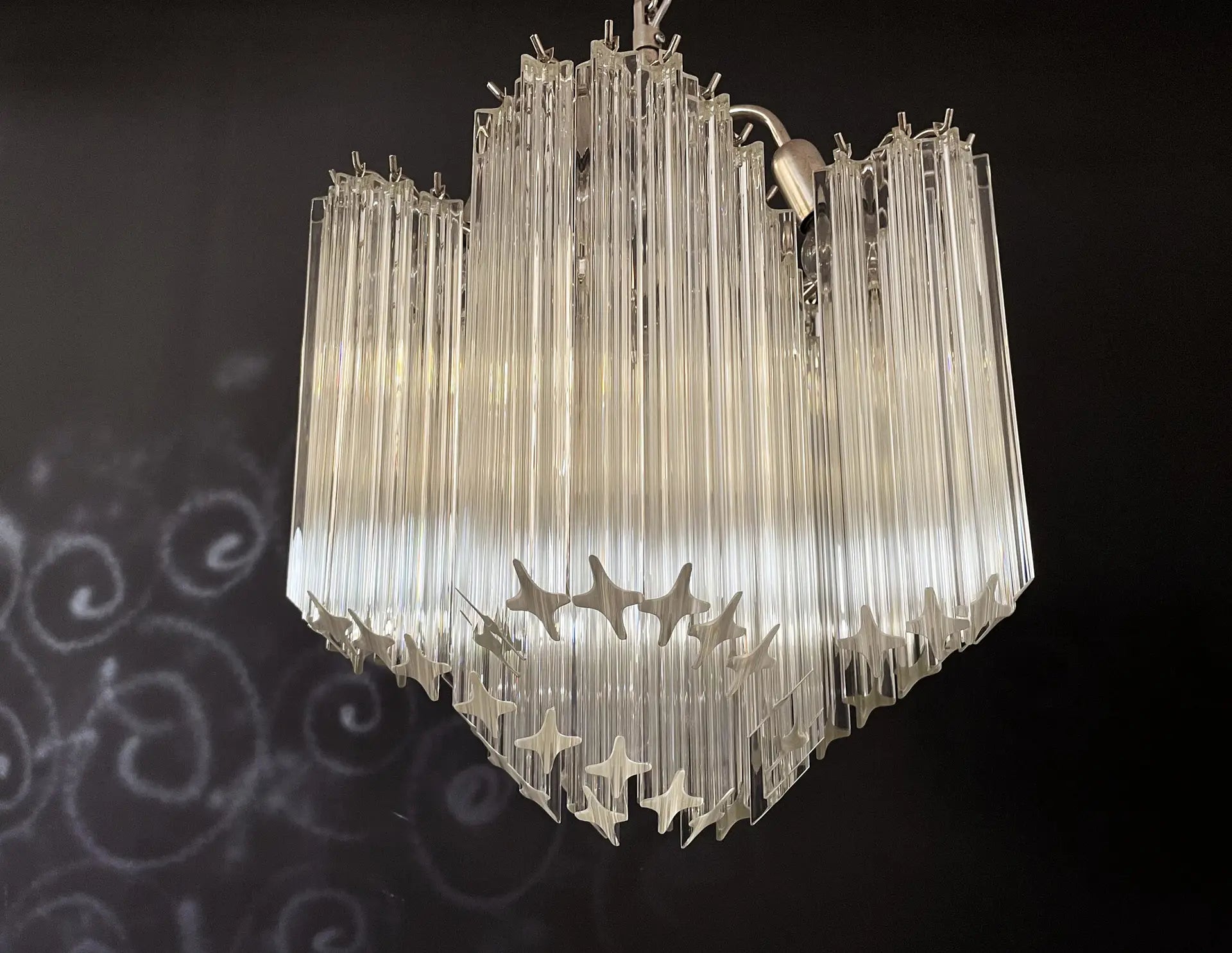 Murano Chandelier – 60 Clear Prism Glass – detail 2 – Murano Classics