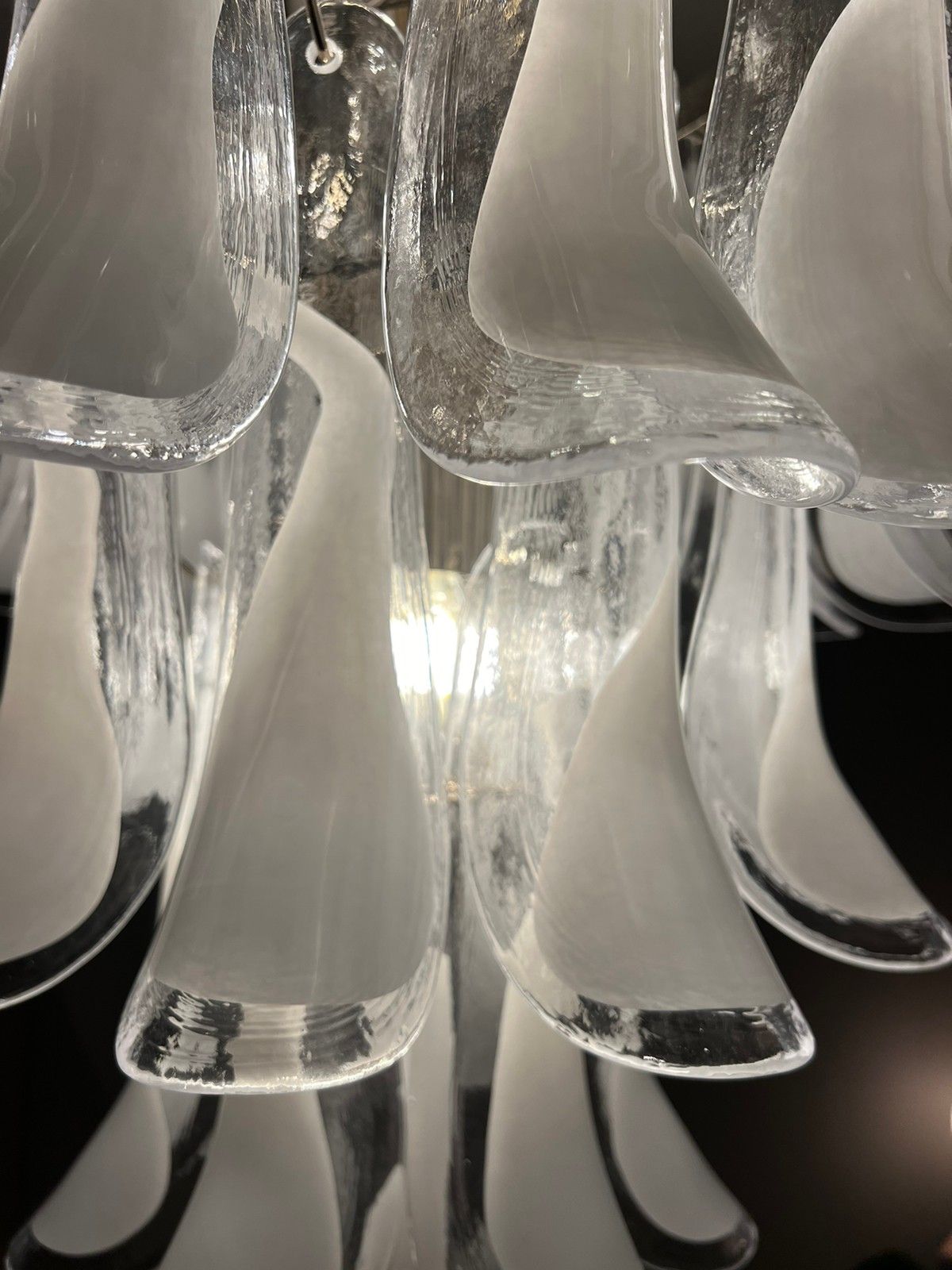 Murano Chandelier | 52 White Petal Glass