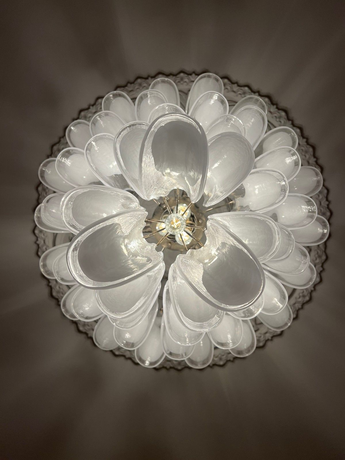 Murano Chandelier | 52 White Petal Glass