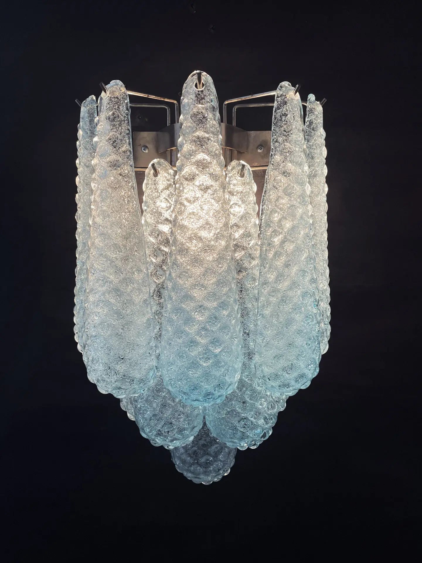 Murano Wall Lamp – 10 Blue Drop Glass – Set of 2 – detail 1 – Murano Classics