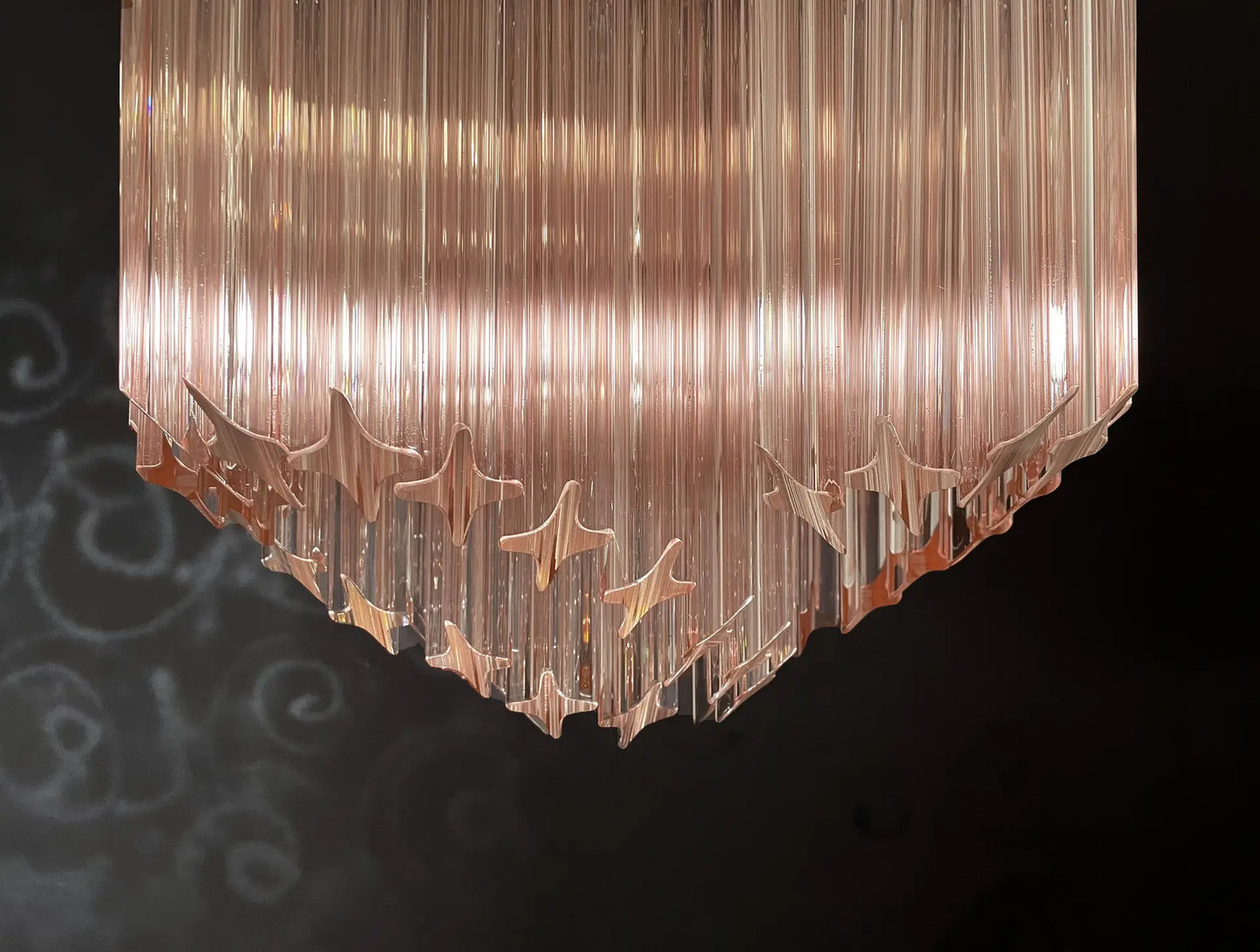 Murano Kroonluchter | 60 Roze Prisma Glas