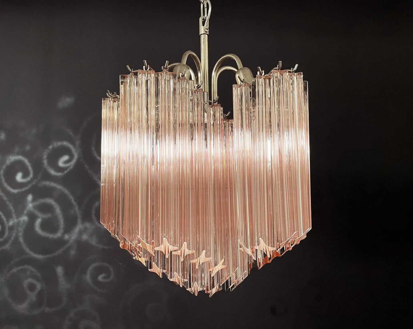 Murano Kroonluchter | 60 Roze Prisma Glas