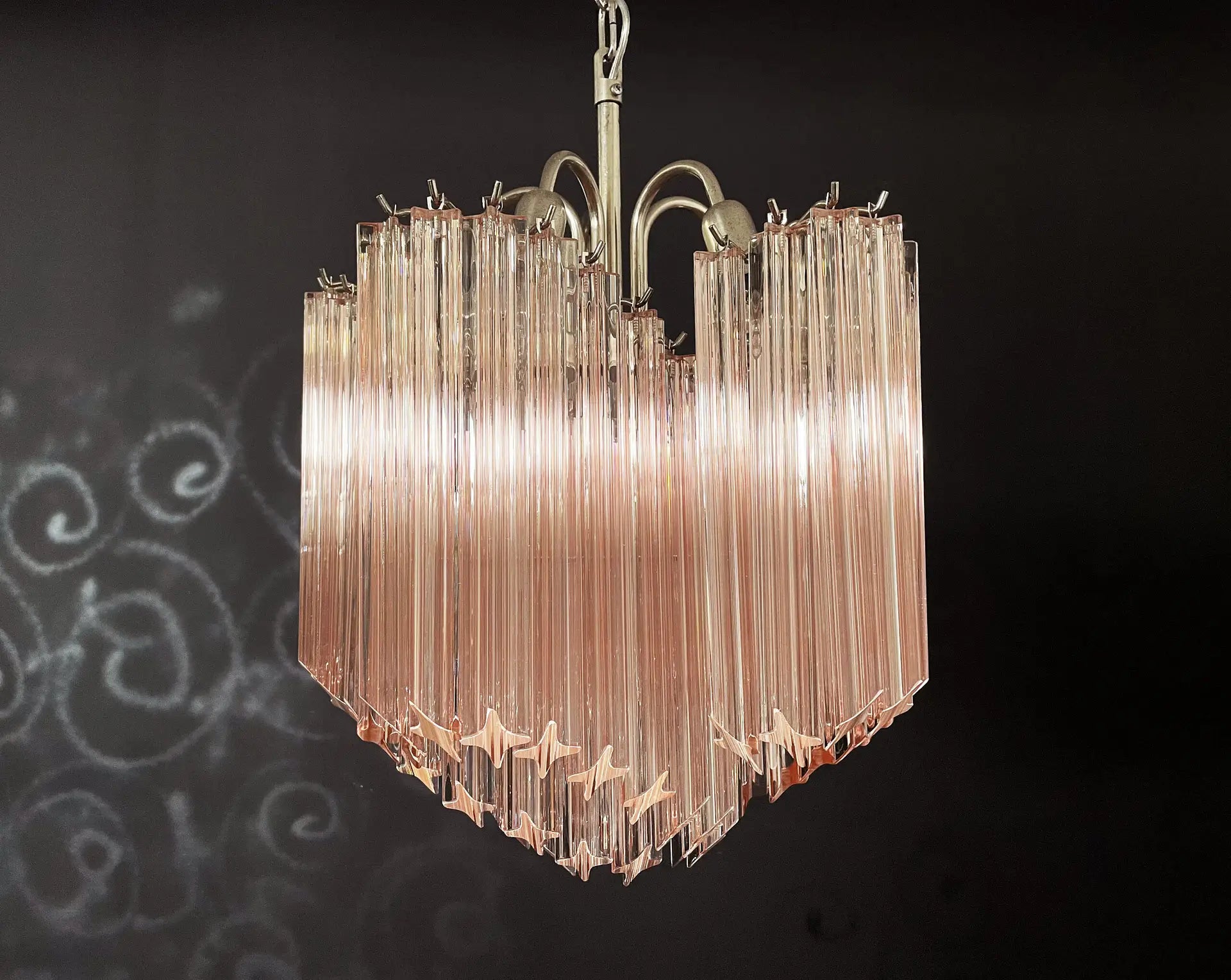 Lampadario Murano – 60 Vetri a Prismi Rosa – dettaglio 6 – Murano Classics