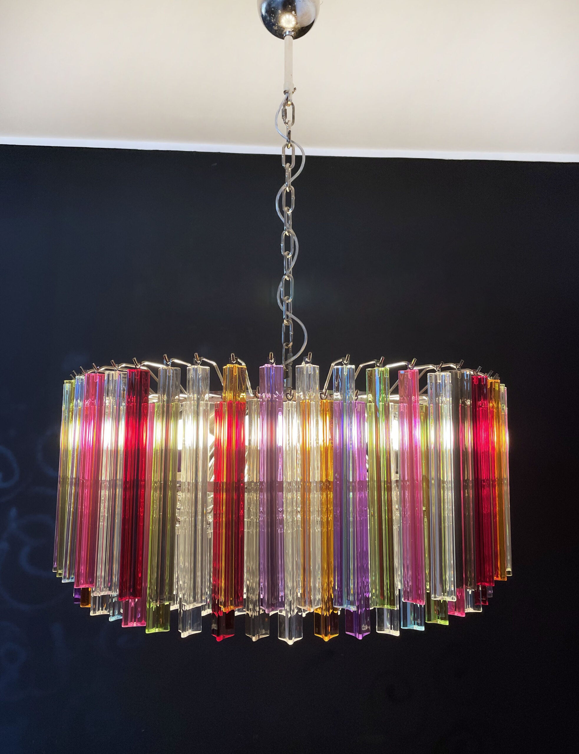 Murano Chandelier – 265 Multicoloured Prism Glass – detail 8 – Murano Classics