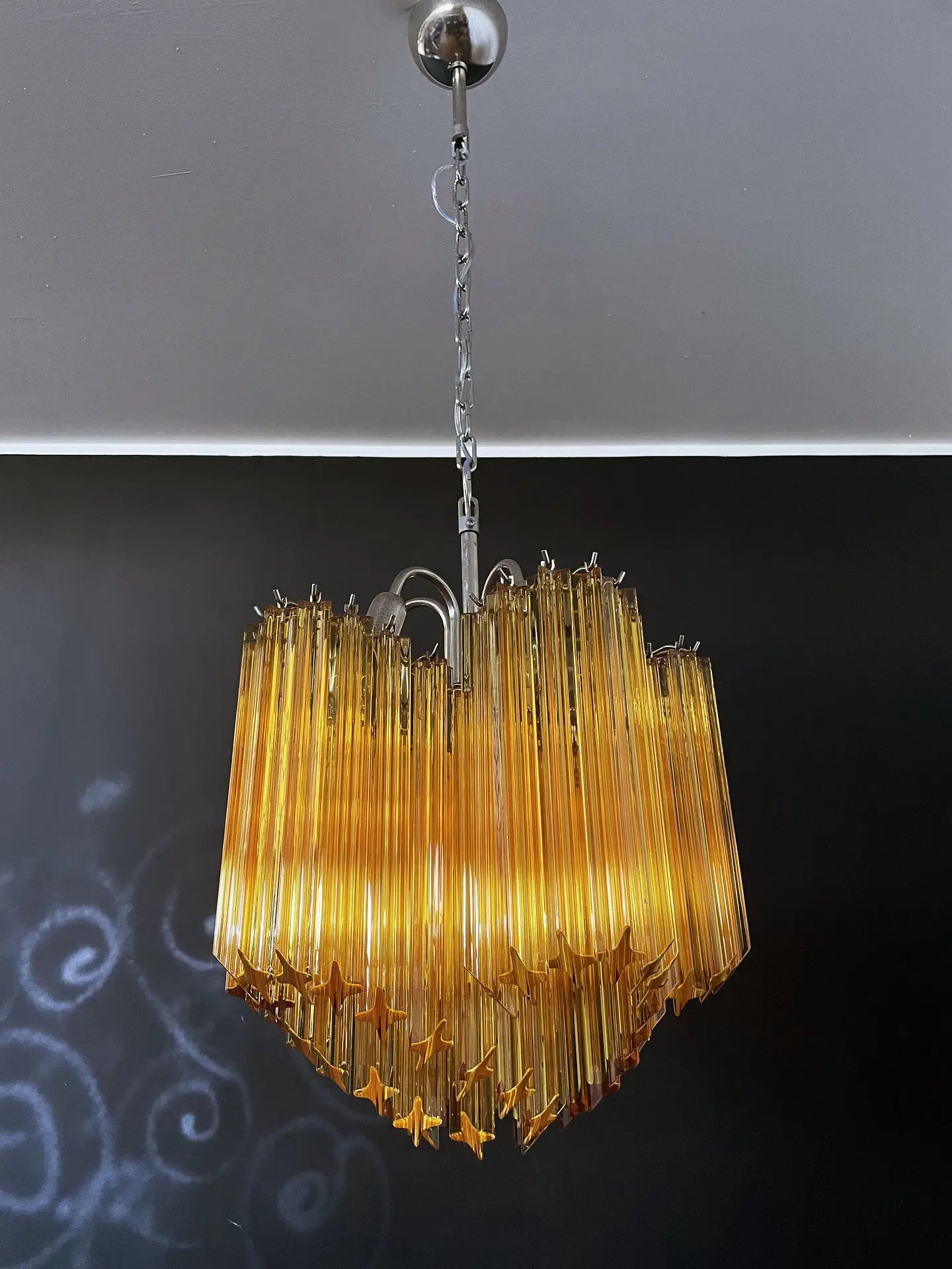 Murano-kroonluchter | 60 Gele Prisma Glas