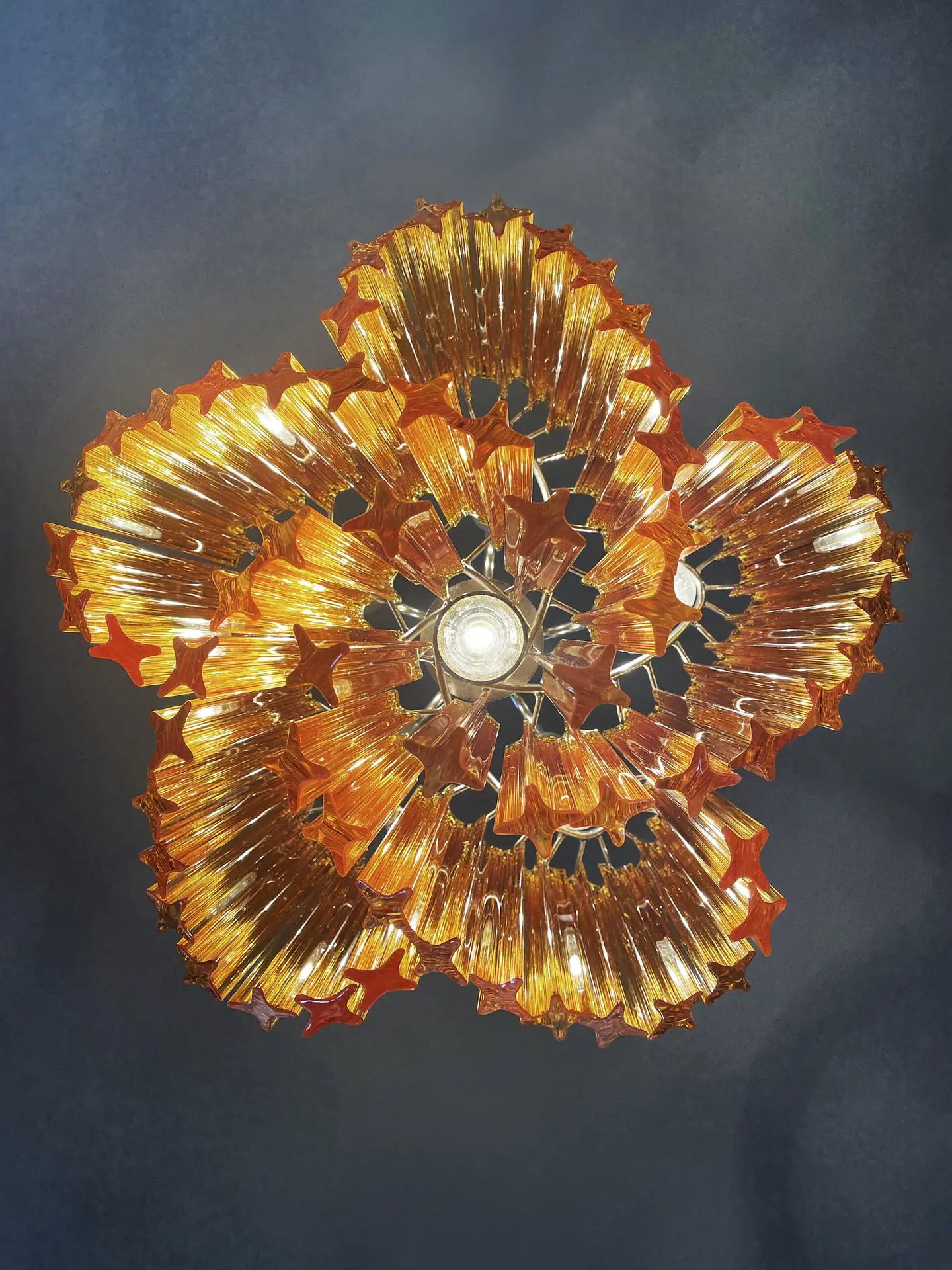 Murano-kroonluchter | 60 Gele Prisma Glas
