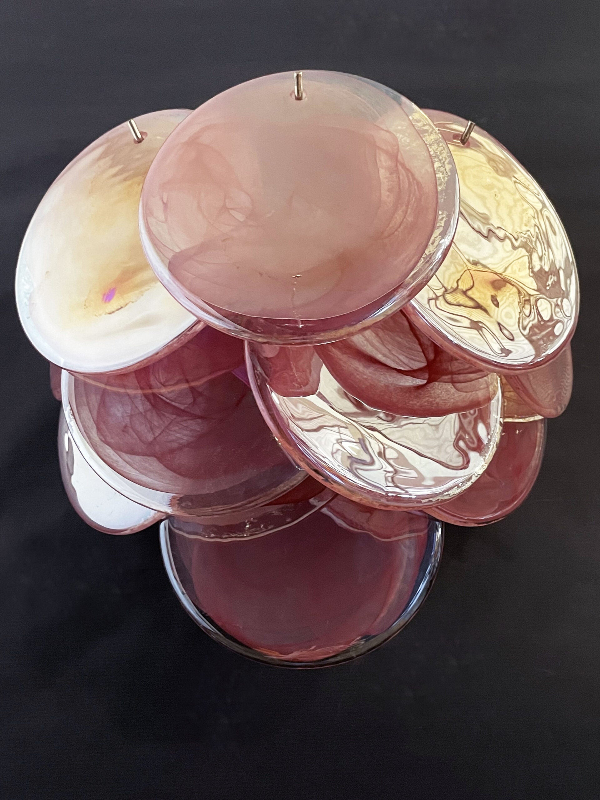 Murano Wall Lamp – 10 Alabaster Pink Disc Glass – Set of 2 – detail 4 – Murano Classics
