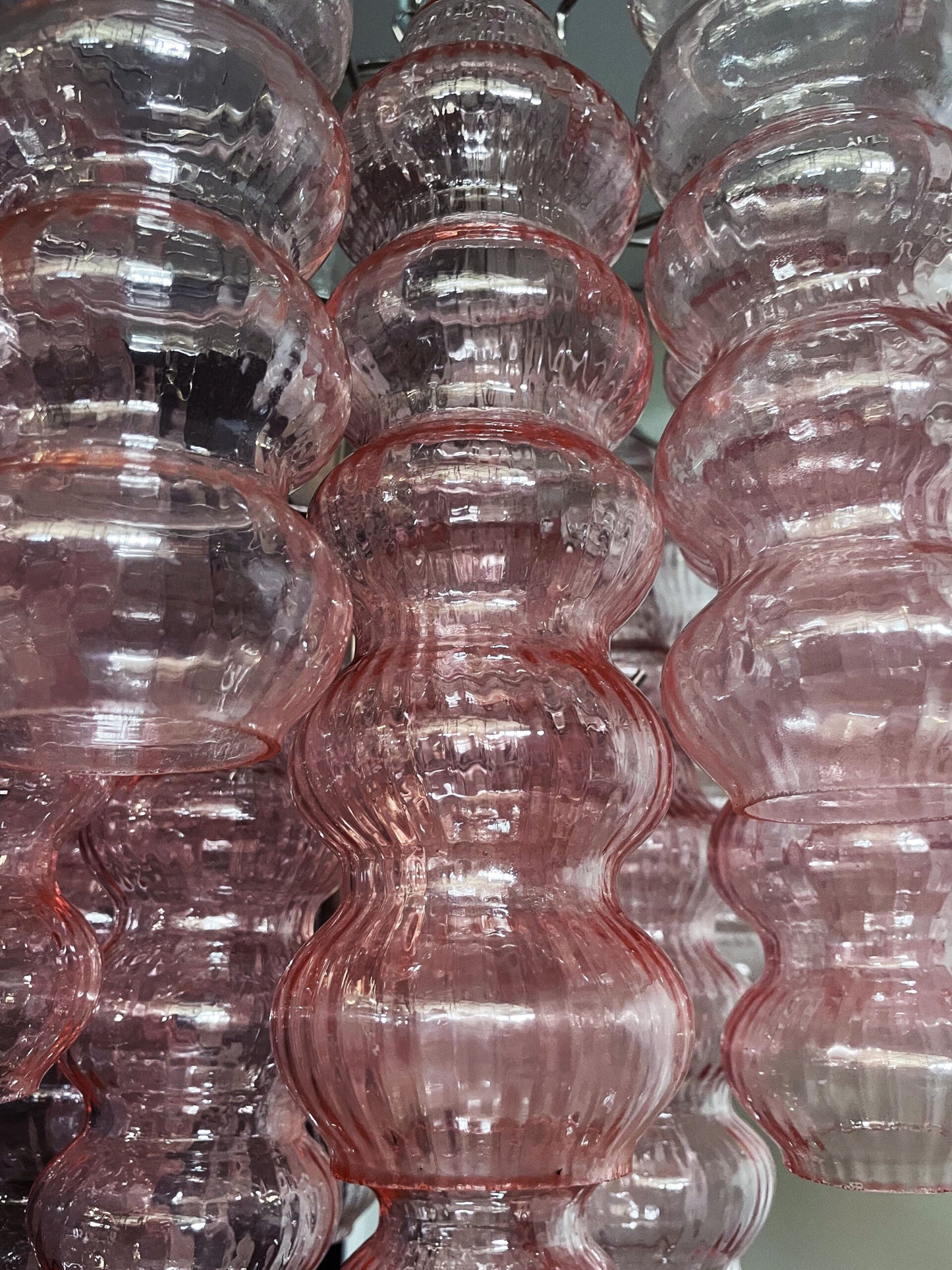 Lampadario Murano | 26 Tubo di Vetro Rosa