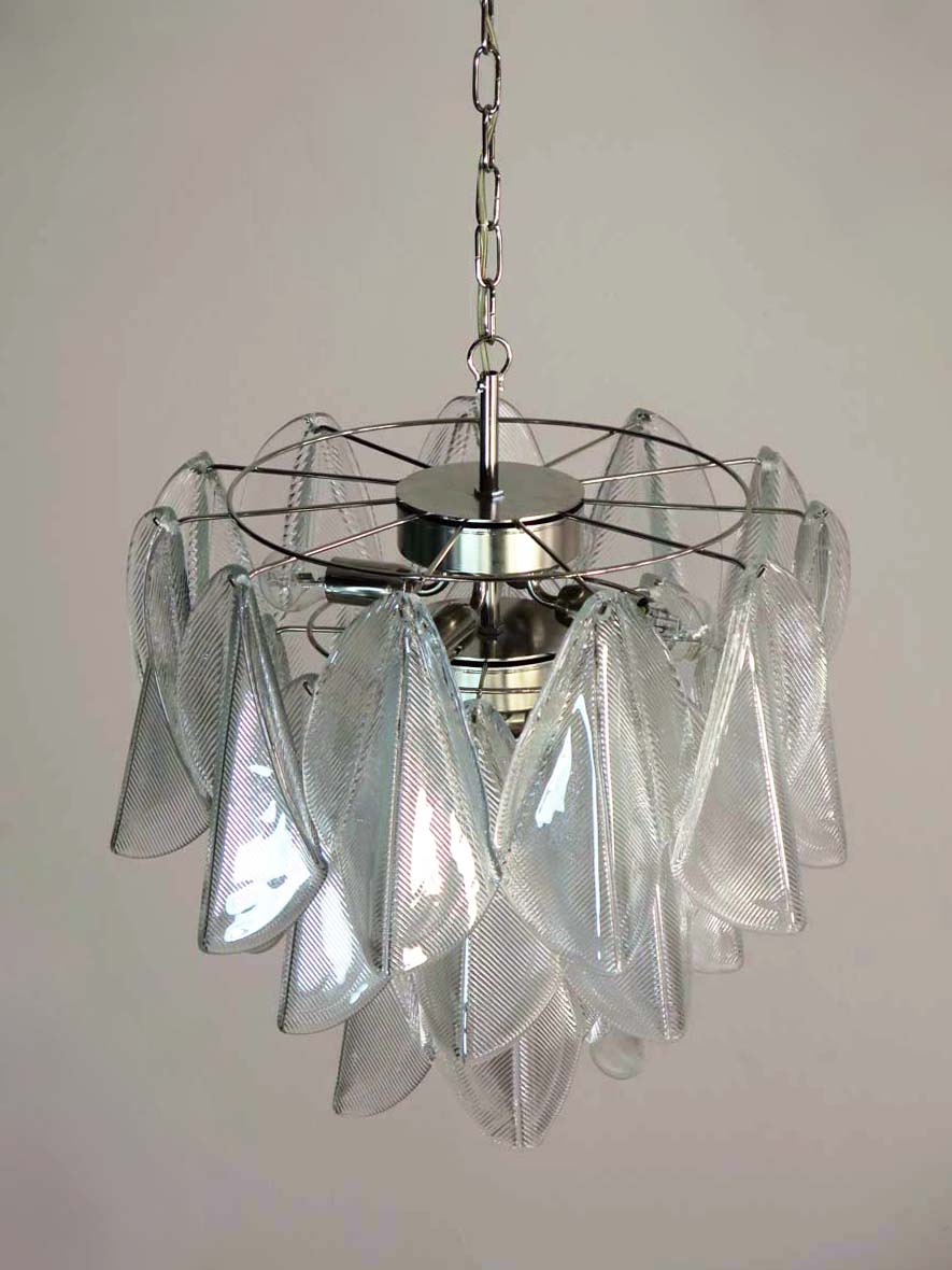 Murano Lysekrone – 23 Klare Rondiniglass – detalj 8 – Murano Classics