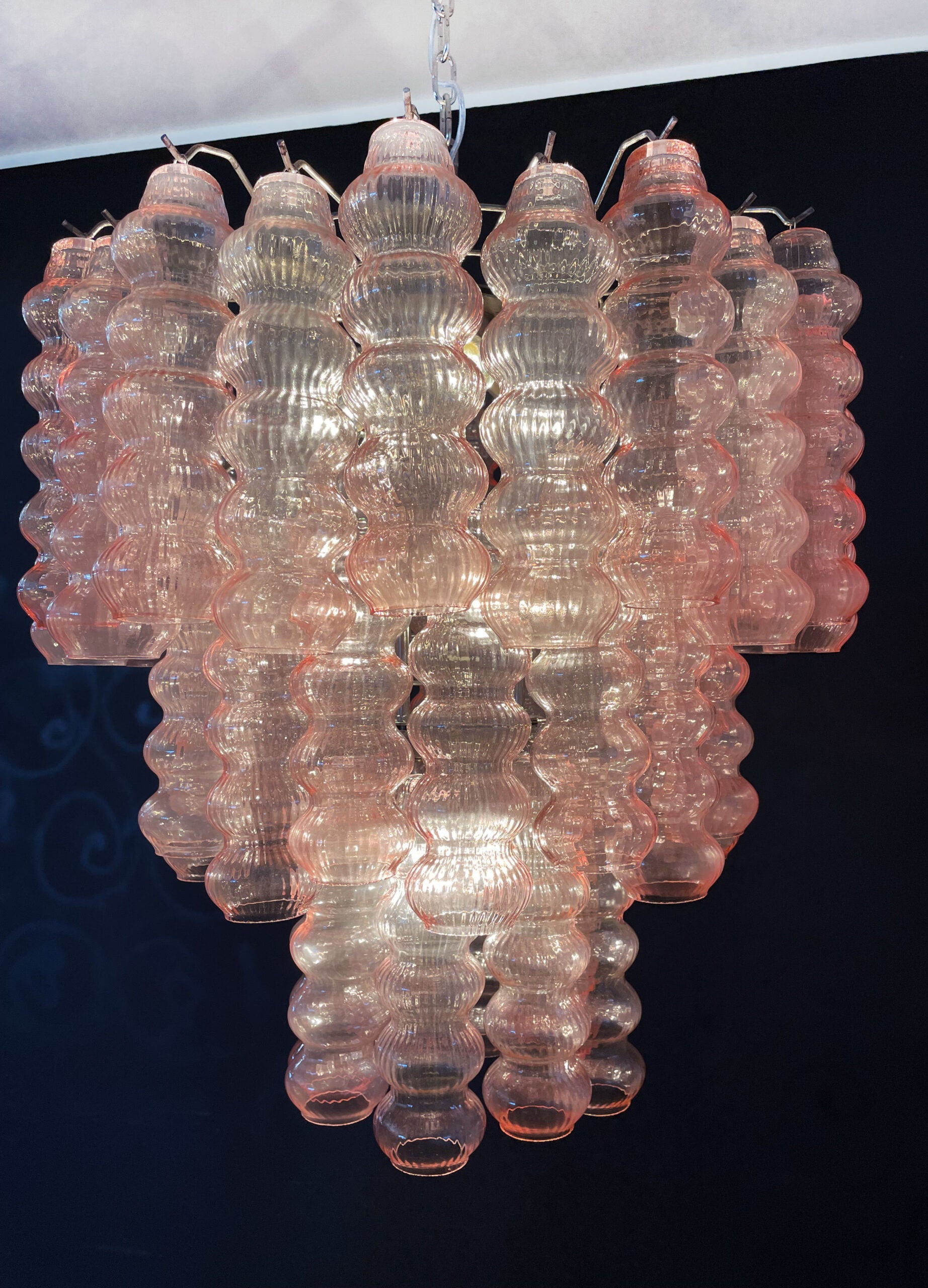 Murano Kronleuchter – 48 Rosa Röhrglas – Detail 5 – Murano Classics