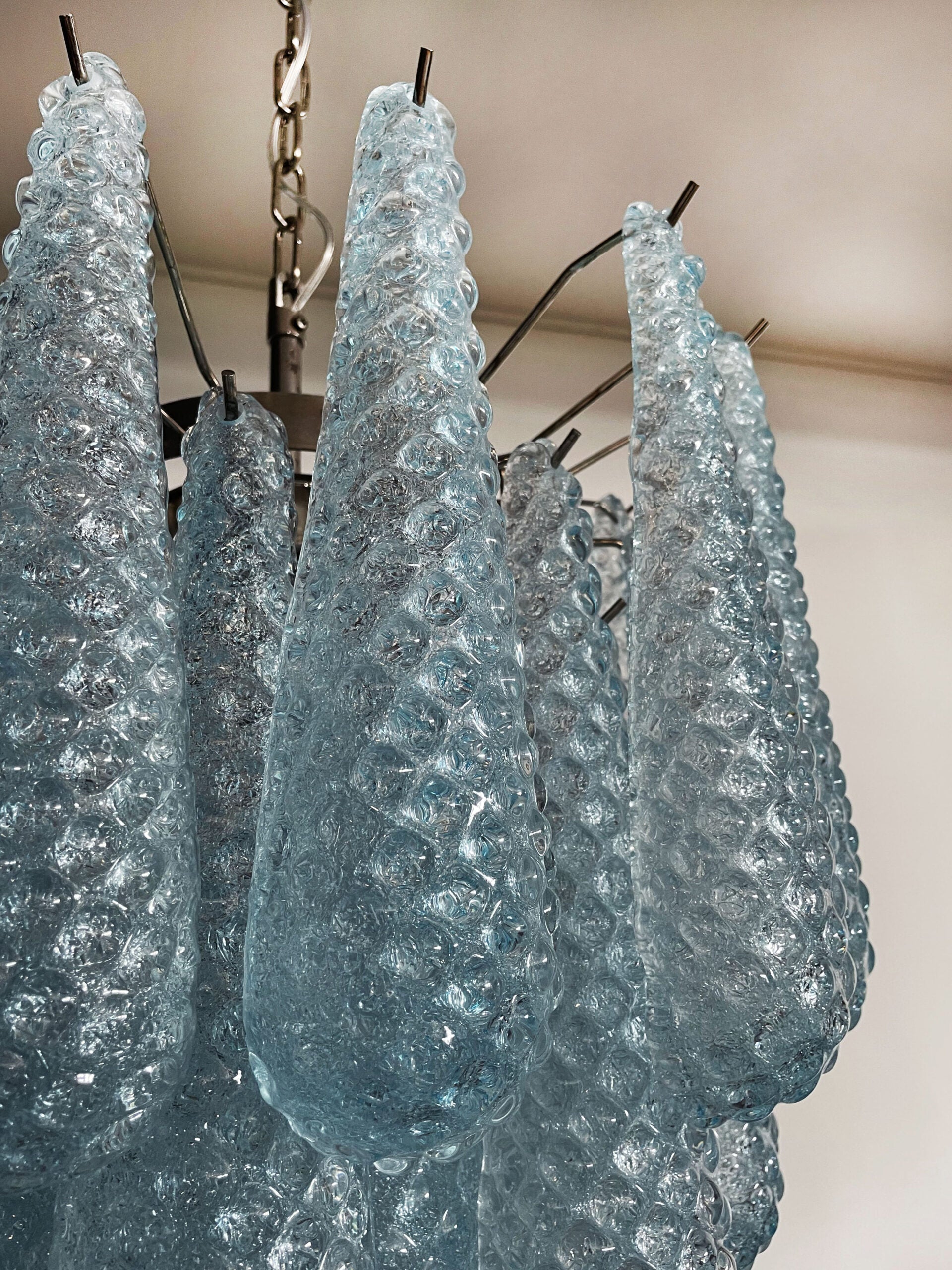 Murano Chandelier – 41 Blue Drop Glass – detail 4 – Murano Classics
