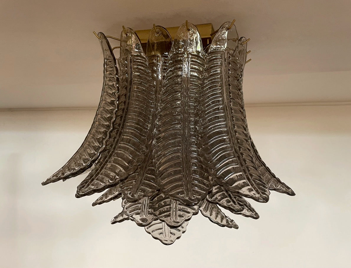 Murano Taklampe – 32 Røykfargede Gull Felciglass – detalj 10 – Murano Classics