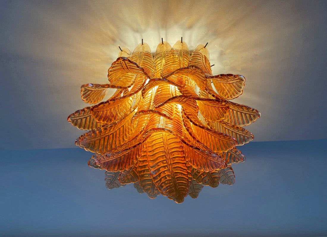 Murano Deckenleuchte – 32 Gelbgold Felciglas – Detail 3 – Murano Classics