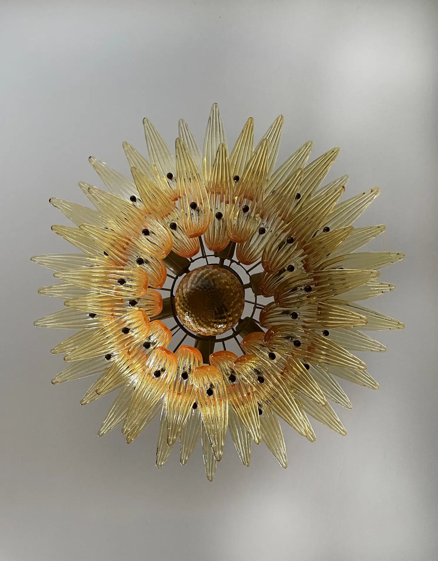 Murano Kroonluchter | 58 Gele Palmette Glas
