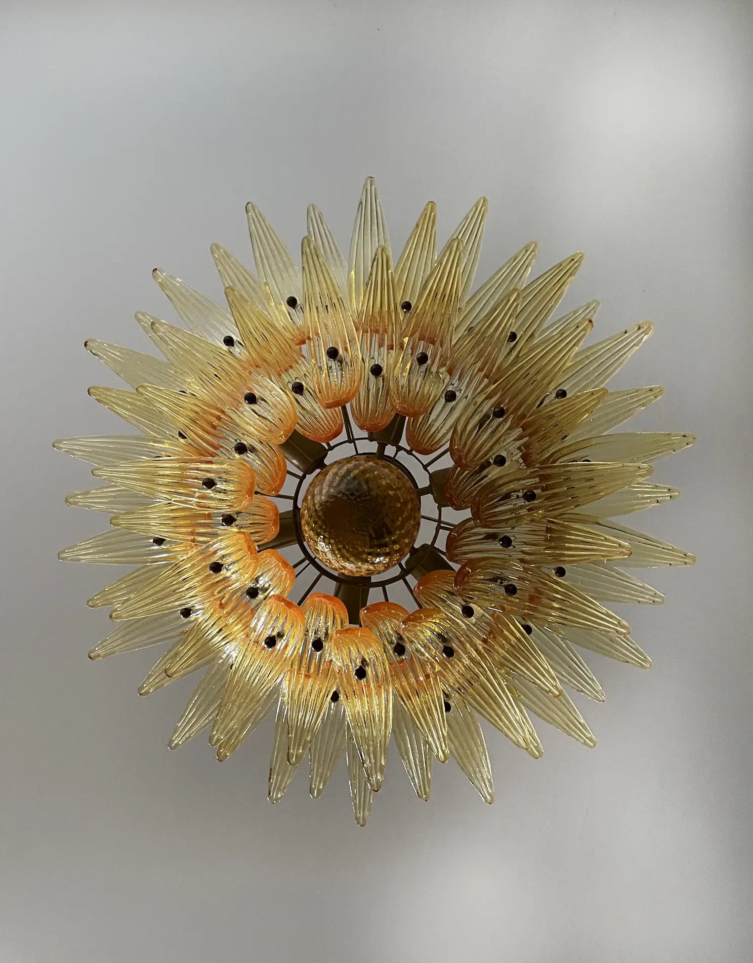 Murano Chandelier | 58 Yellow Palmette Glass