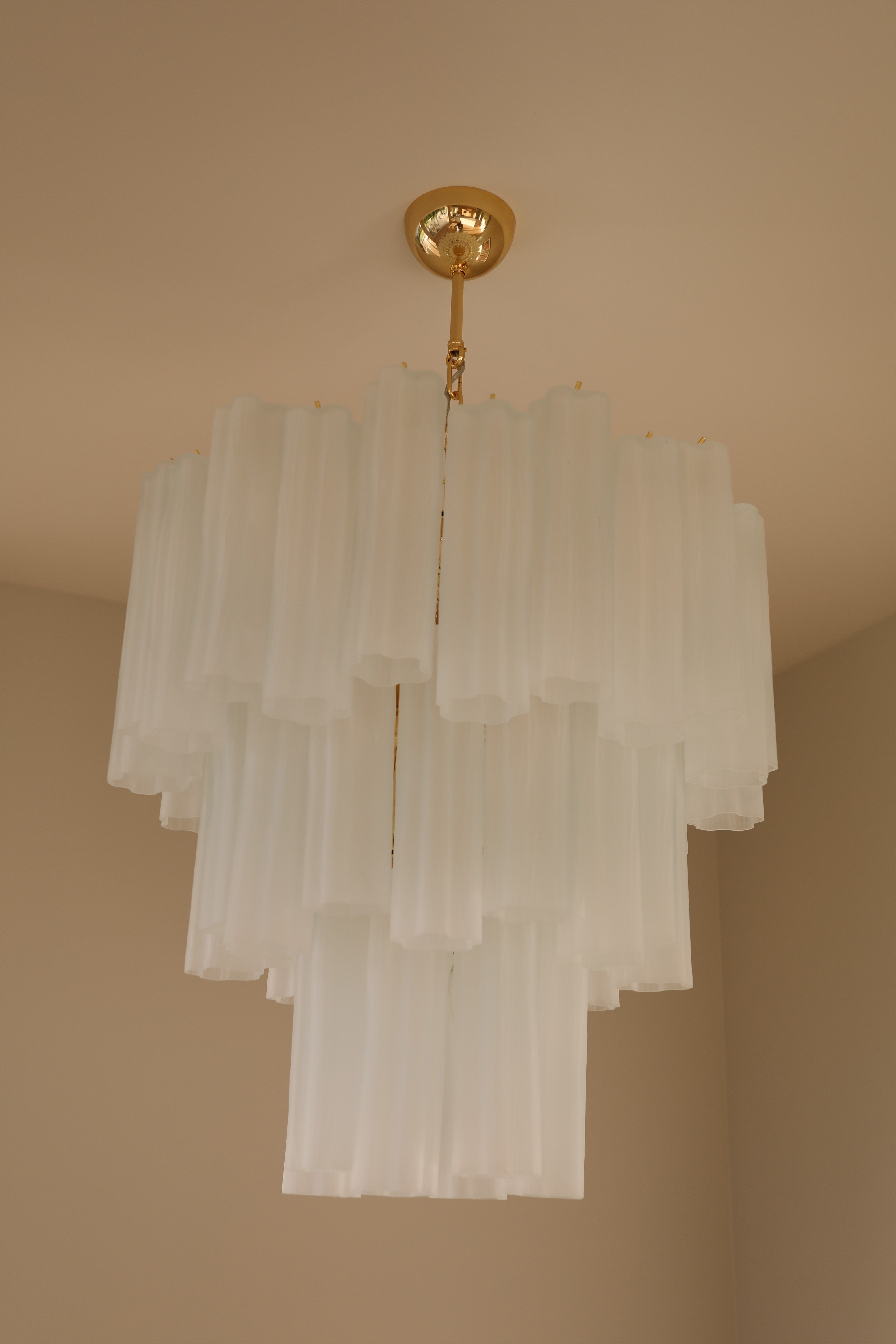 Murano Chandelier | 48 Matte White Glass Tubes