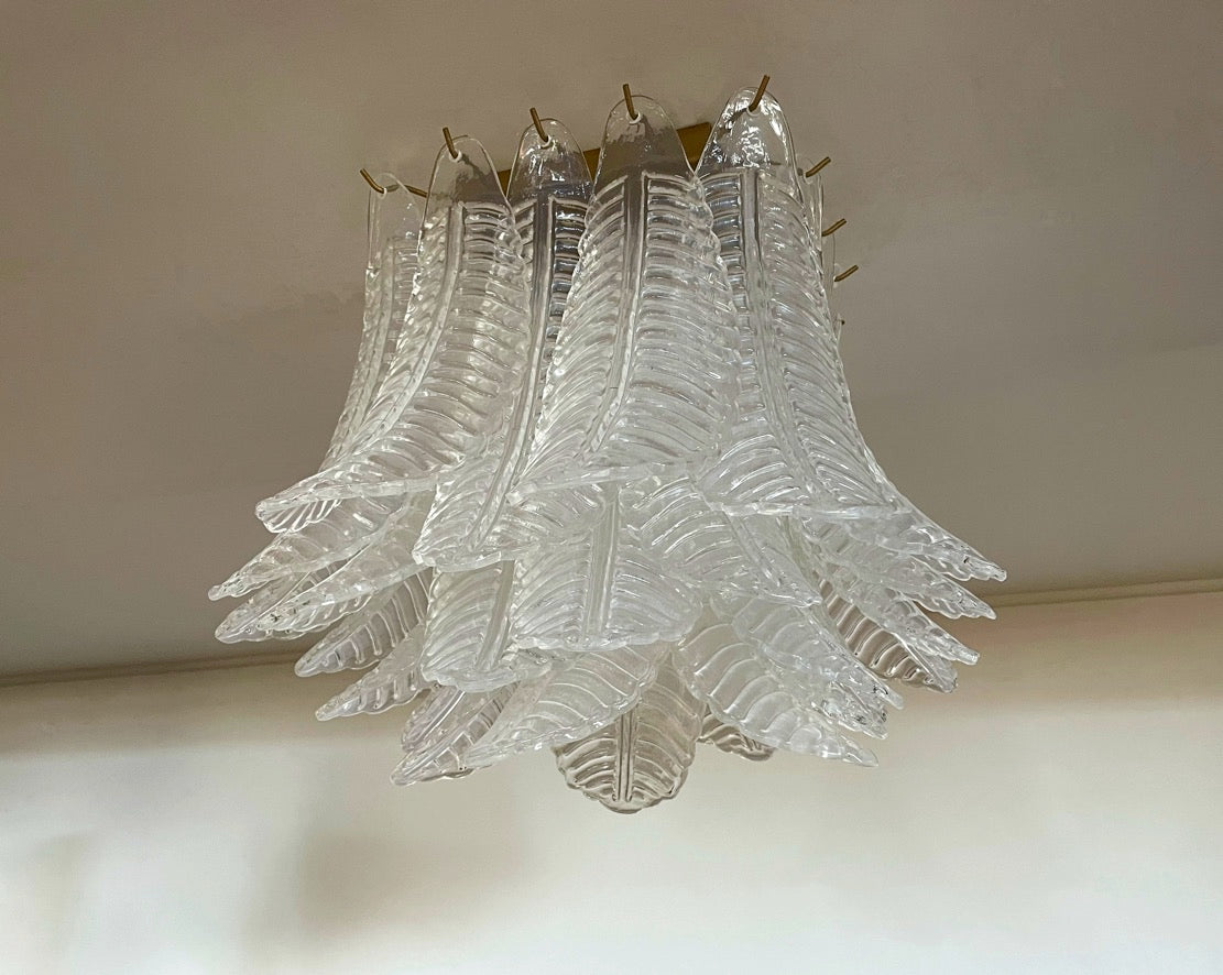 Murano Chandelier – 32 Clear Felci Glass – detail 10 – Murano Classics