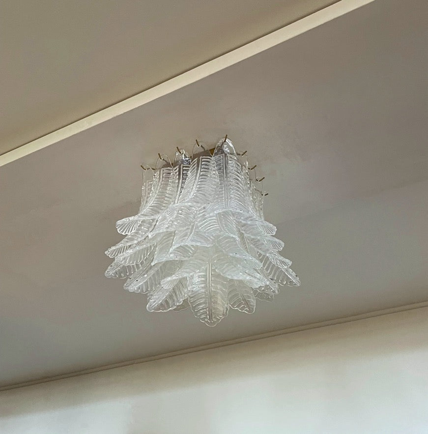 Murano Chandelier – 32 Clear Felci Glass – detail 8 – Murano Classics