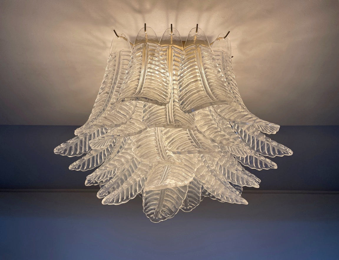 Murano Chandelier – 32 Clear Felci Glass – detail 11 – Murano Classics