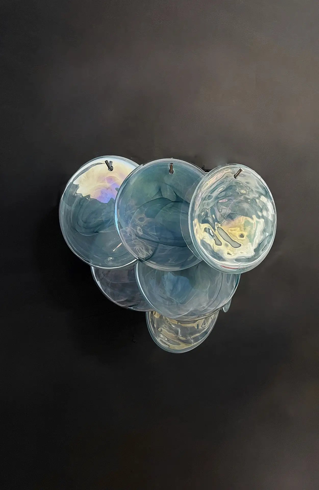 Murano Wall Lamp – 10 Alabaster Blue Disc Glass – Set of 2 – detail 8 – Murano Classics