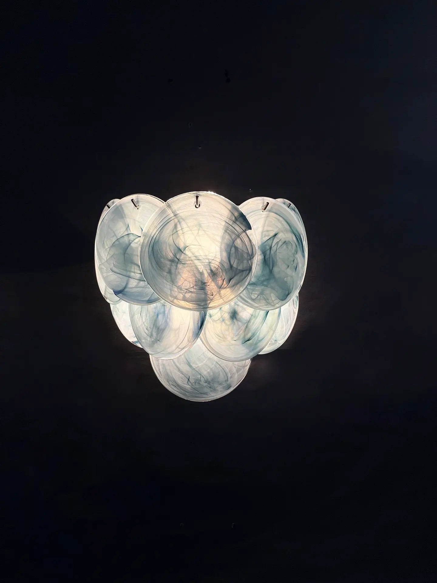 Murano Wall Lamp – 10 Alabaster Blue Disc Glass – Set of 2 – detail 7 – Murano Classics