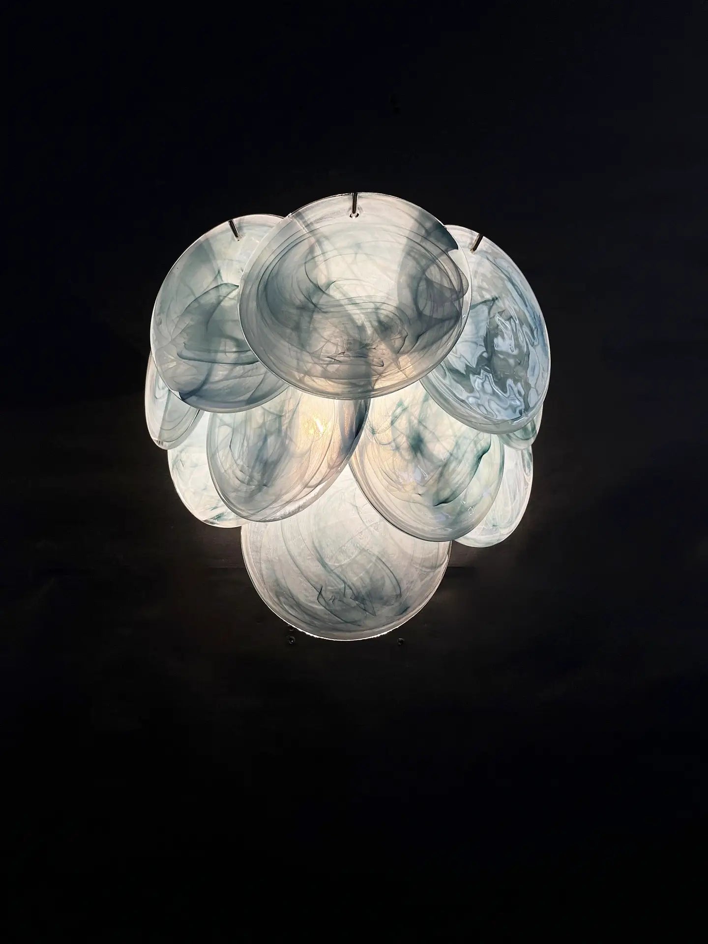 Murano Wall Lamp – 10 Alabaster Blue Disc Glass – Set of 2 – detail 1 – Murano Classics