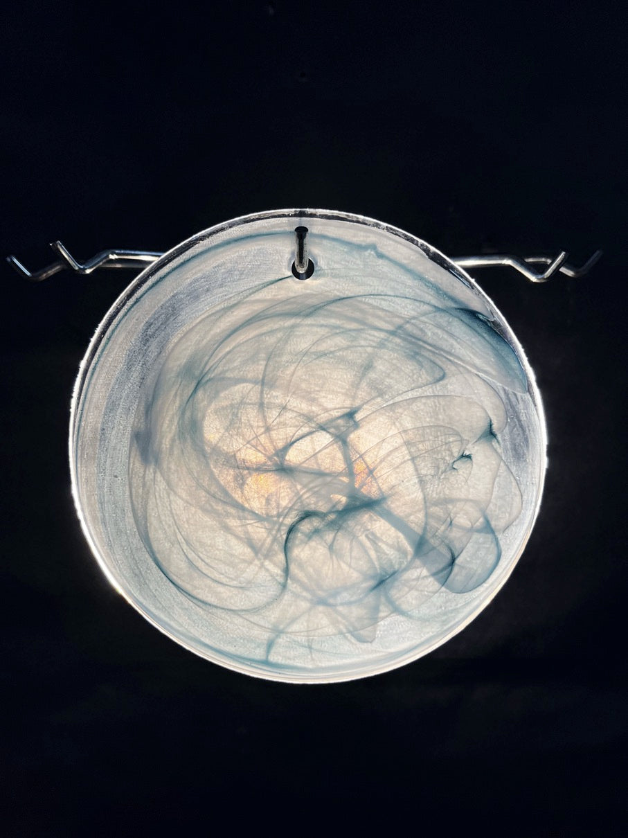 Murano Chandelier – 57 Blue Alabaster Disc Glass – detail 8 – Murano Classics