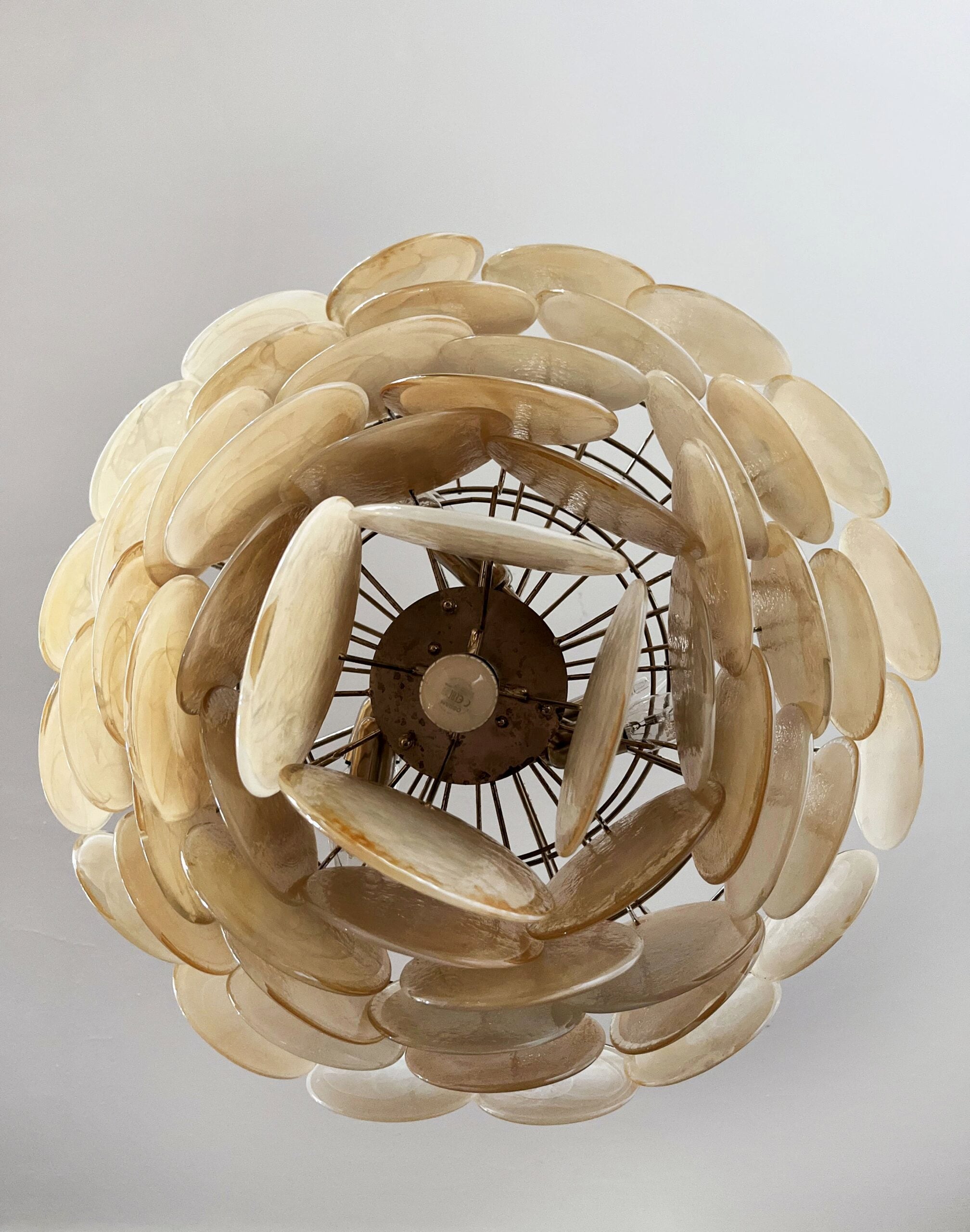 Lampadario Murano – 57 Vetri a Dischi Gialli – dettaglio 1 – Murano Classics