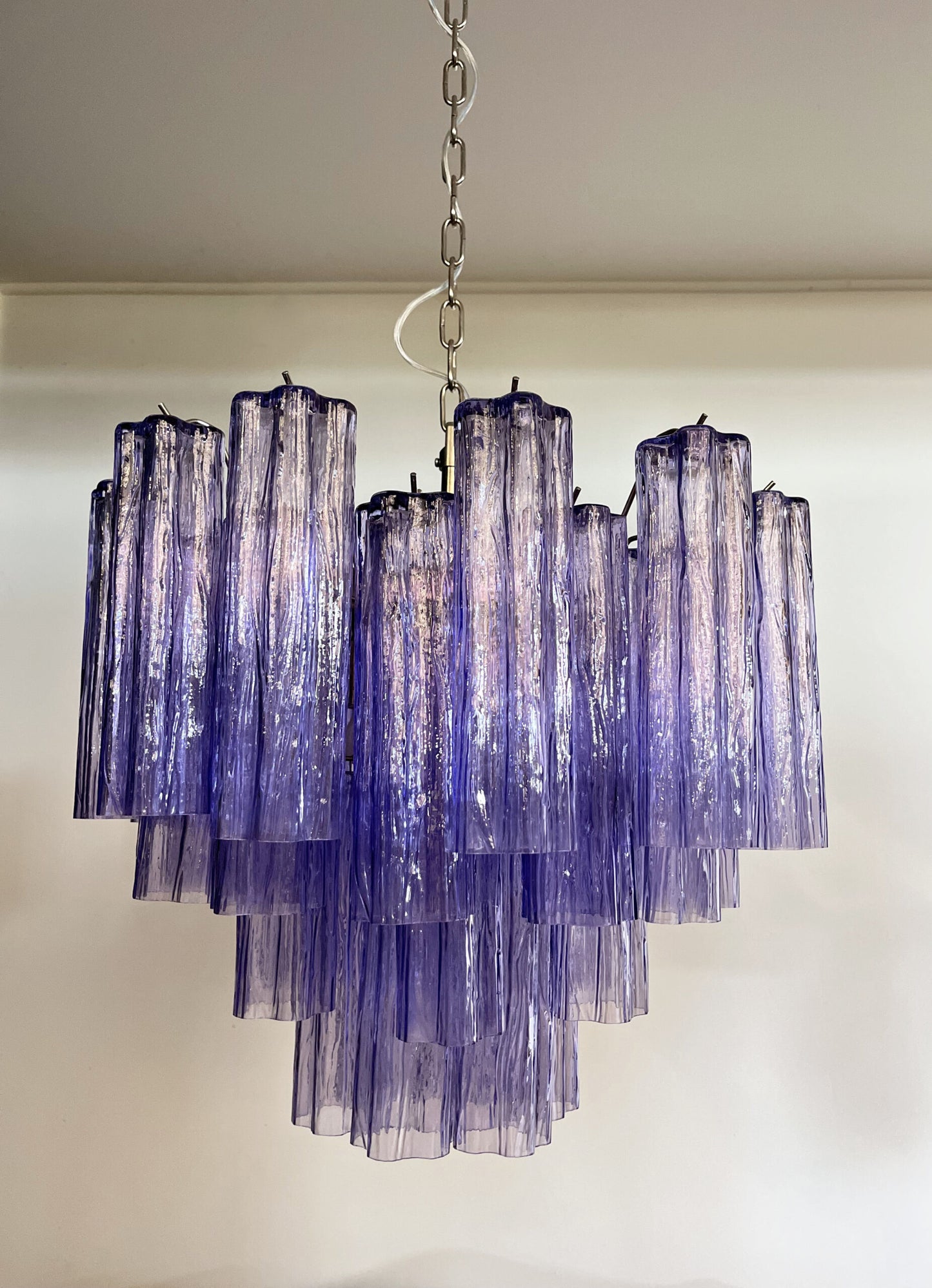 Murano Chandelier | 36 Purple Glass Tubes