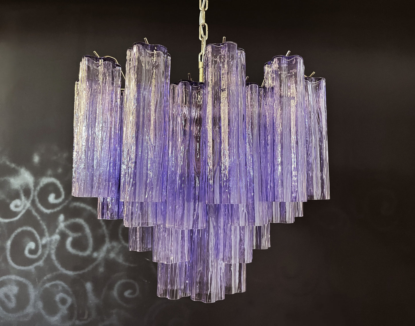 Murano Chandelier | 36 Purple Glass Tubes