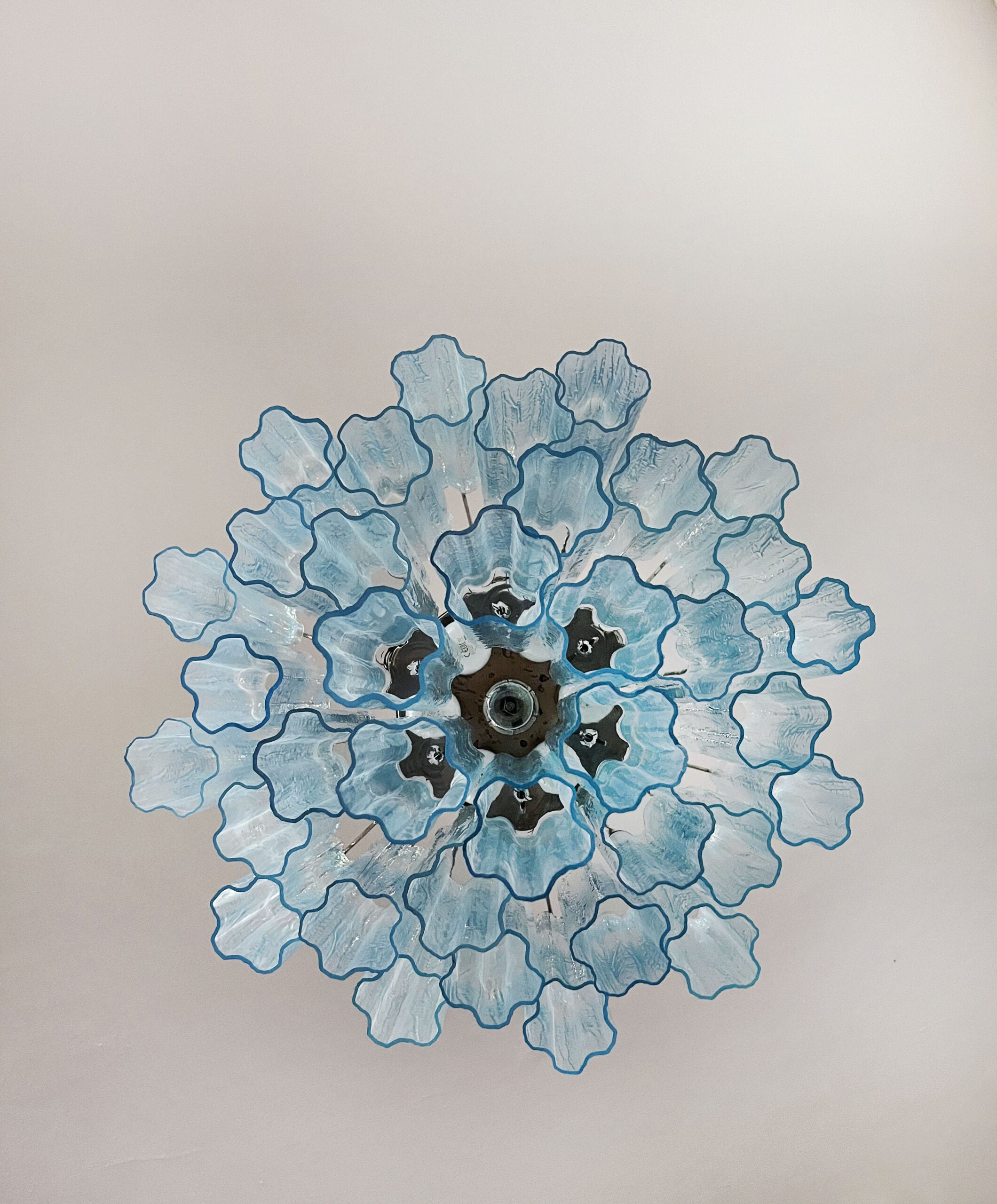 Murano Chandelier – 36 Blue Tube Glass – detail 1 – Murano Classics