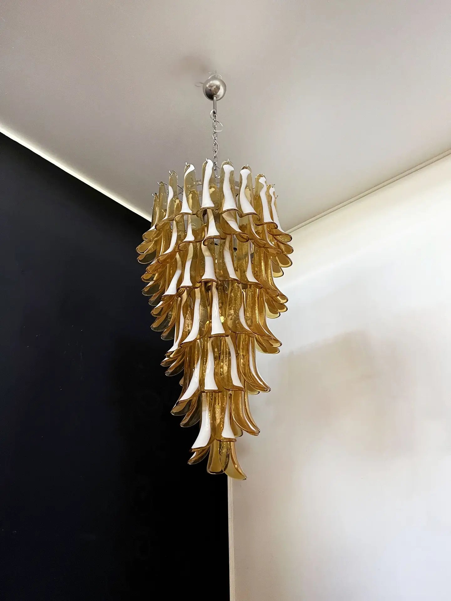 Murano Chandelier | 83 Caramel-Colored Petal Glass