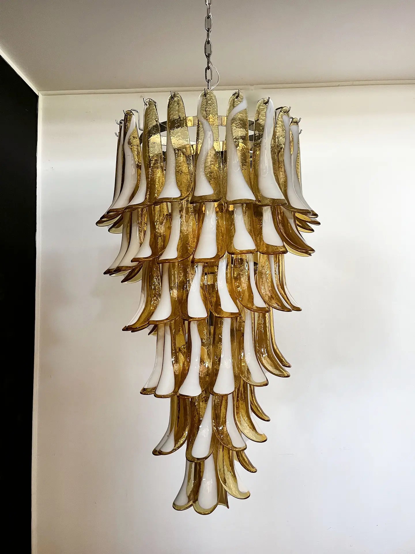 Murano Chandelier | 83 Caramel-Colored Petal Glass