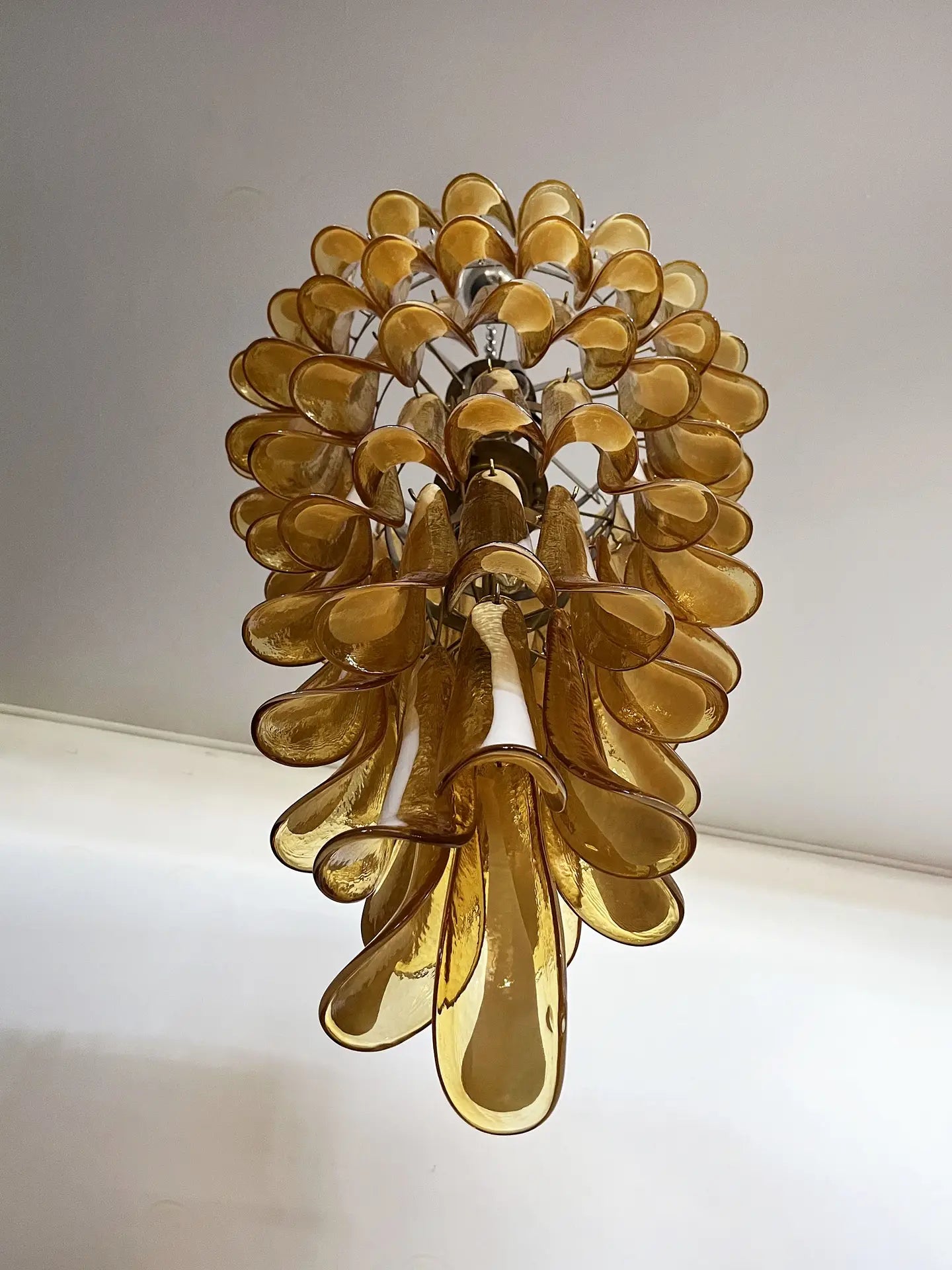 Murano Chandelier | 83 Caramel-Colored Petal Glass