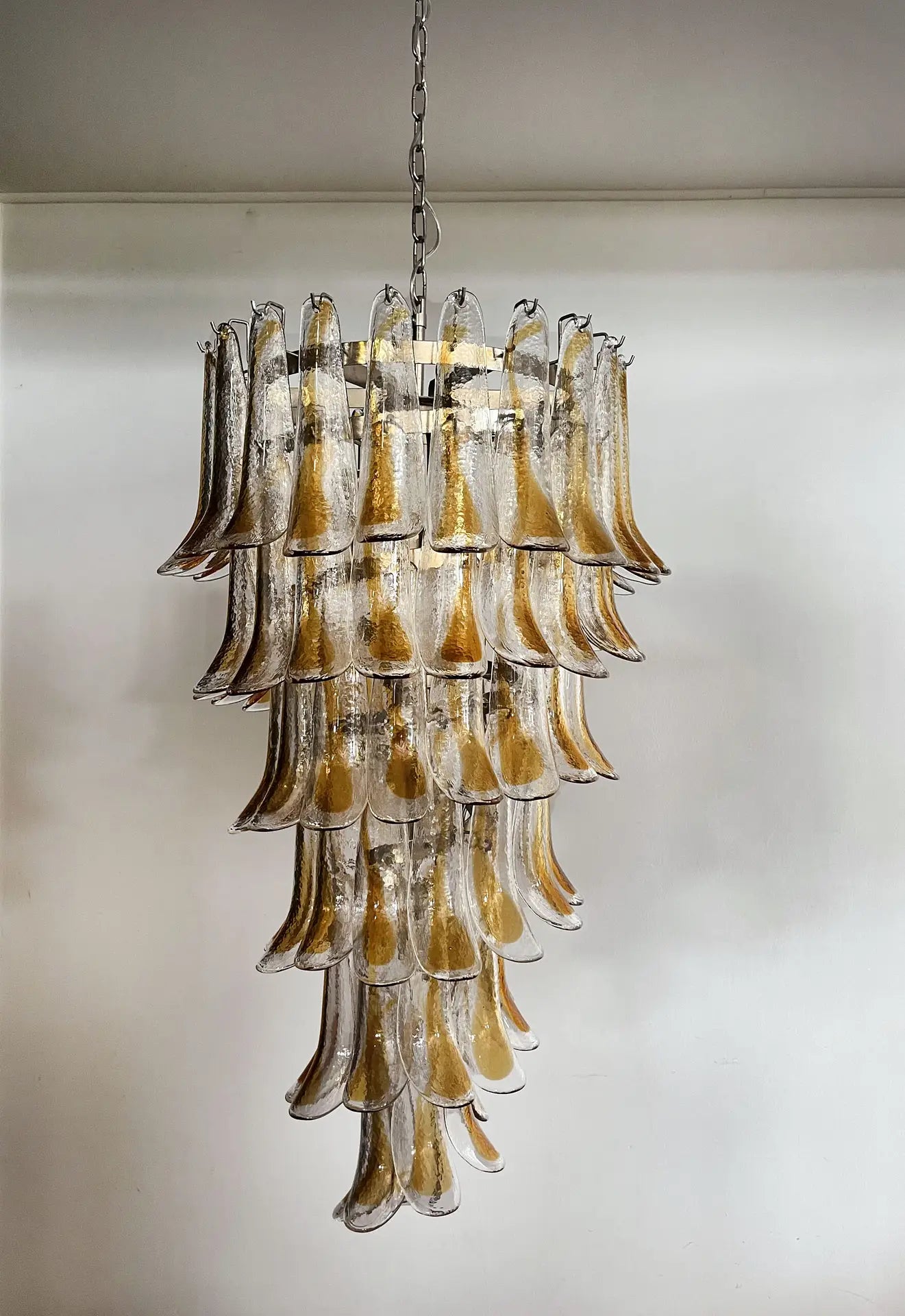 Murano Chandelier | 83 Clear and Yellow Petal Glass