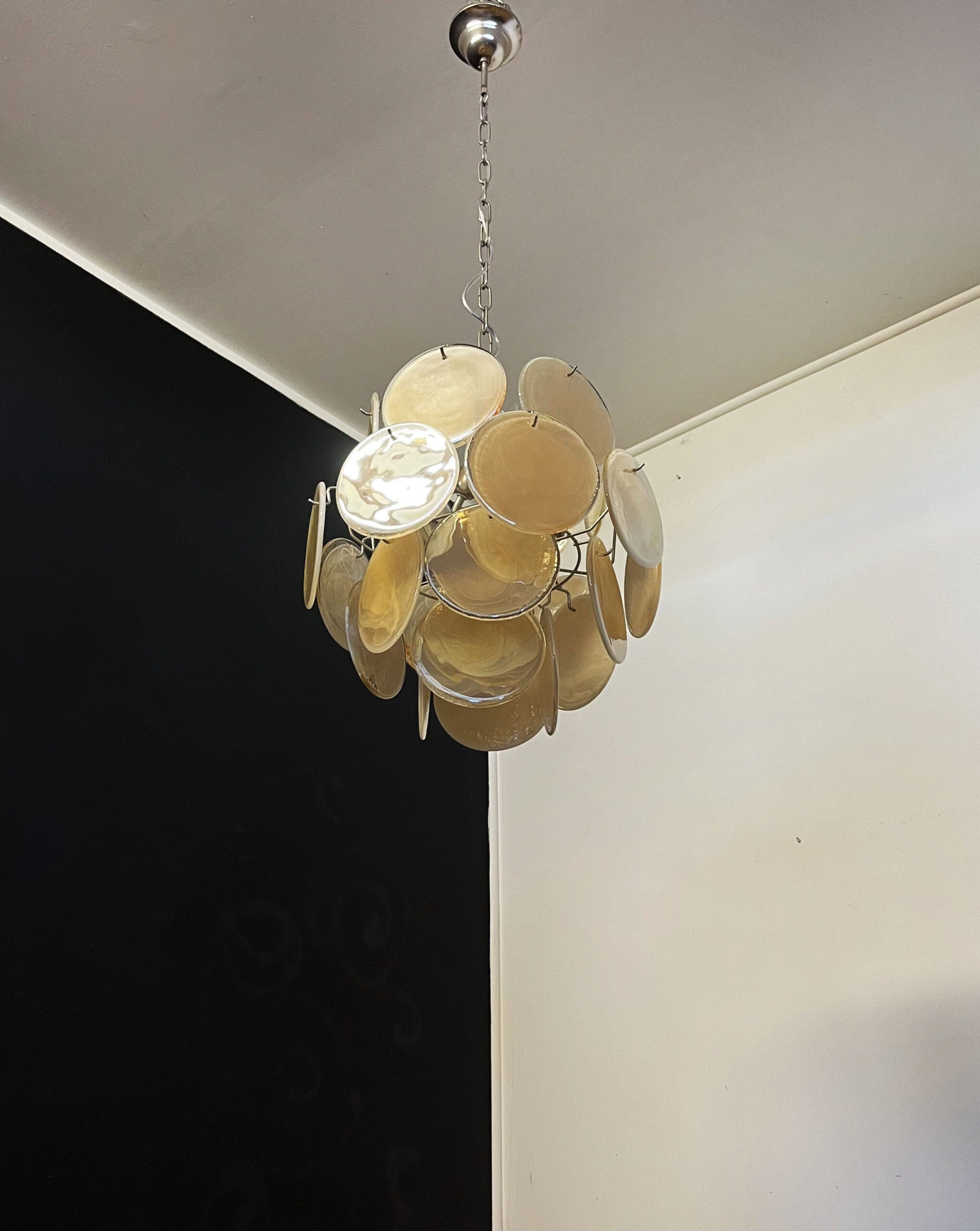 Murano Chandelier – 24 Yellow Disc Glass – detail 4 – Murano Classics