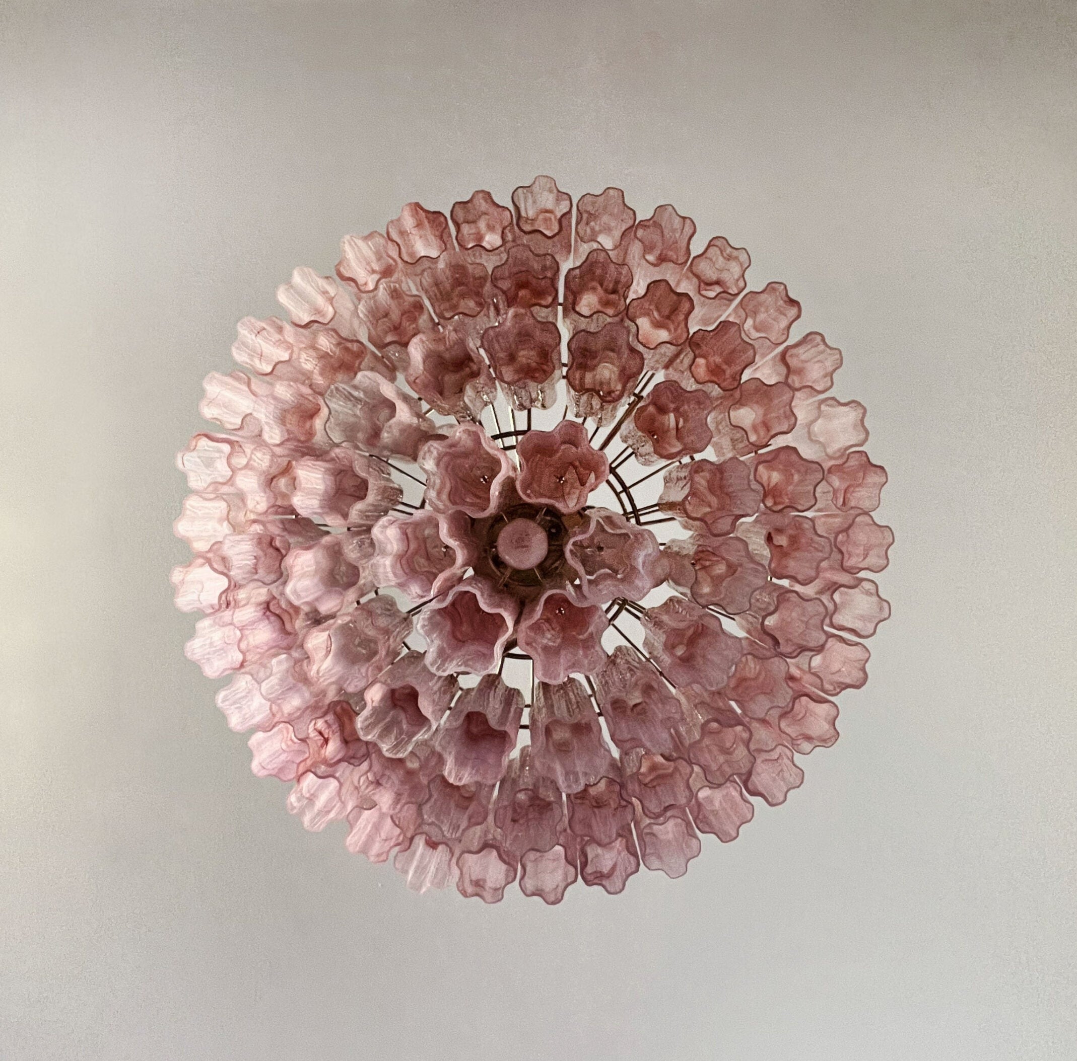 Murano Chandelier | 78 Pink Alabaster Glass Tubes