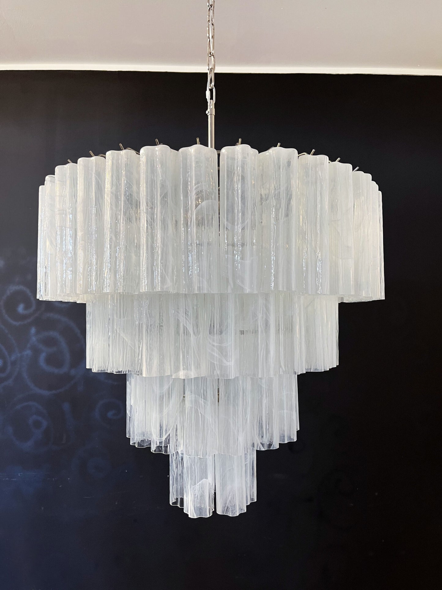 Murano Kroonluchter | 78 Witte Alabaster Glas Buizen
