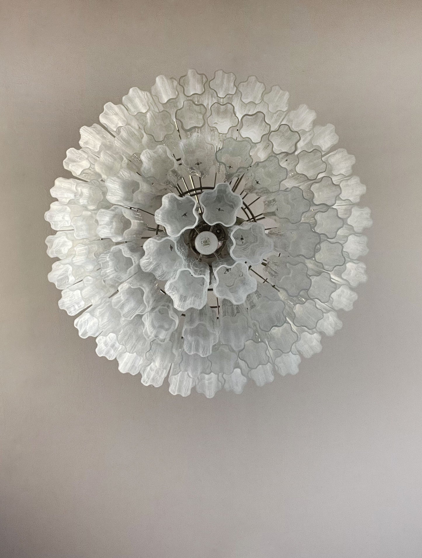 Murano Kroonluchter | 78 Witte Alabaster Glas Buizen