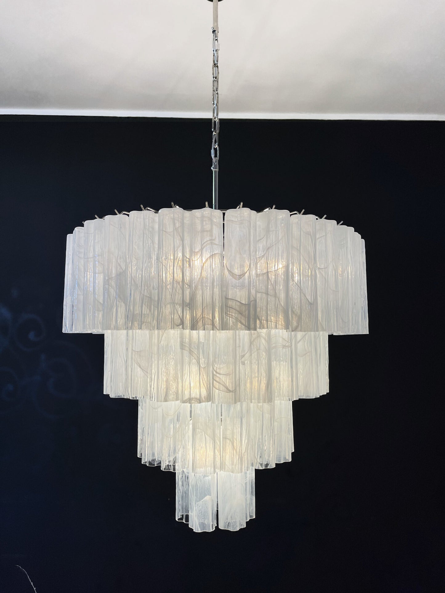 Murano Kroonluchter | 78 Witte Alabaster Glas Buizen