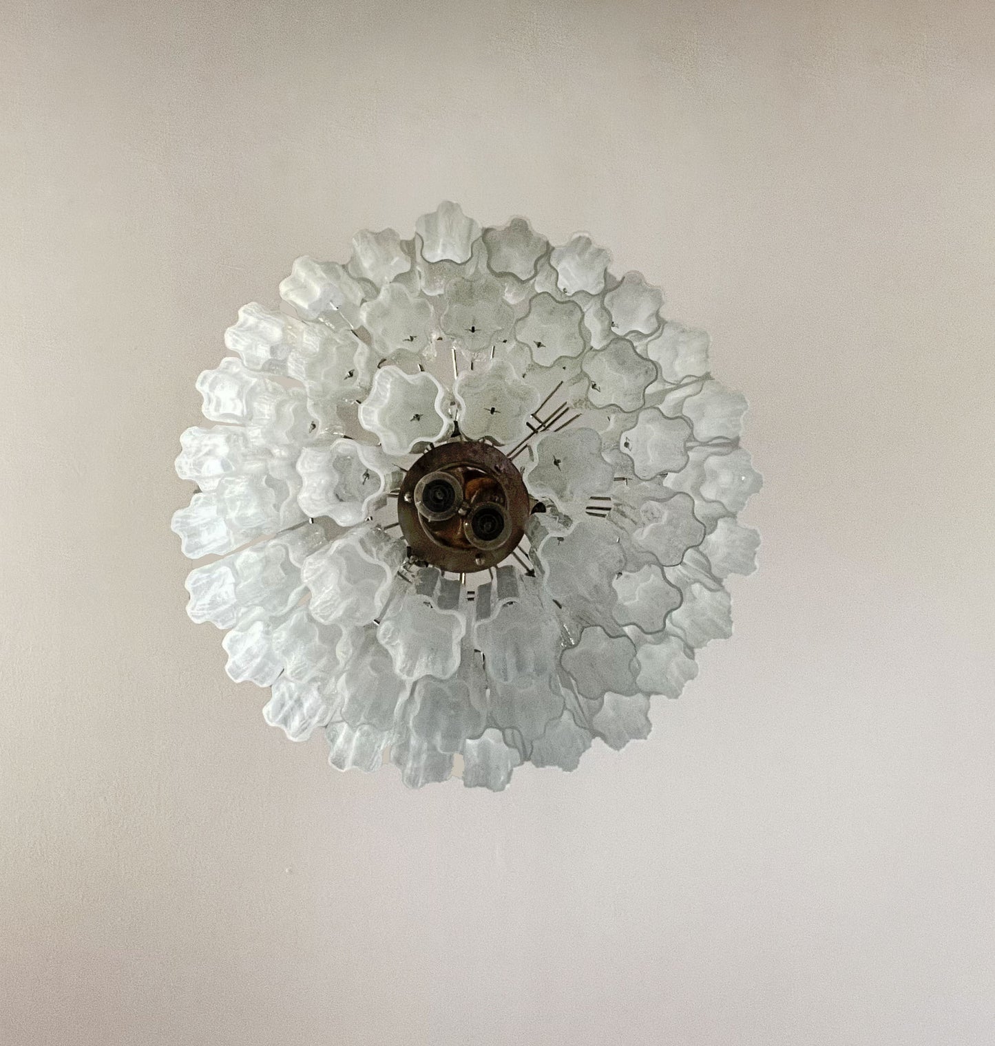 Murano Chandelier | 48 White Alabaster Glass Tubes