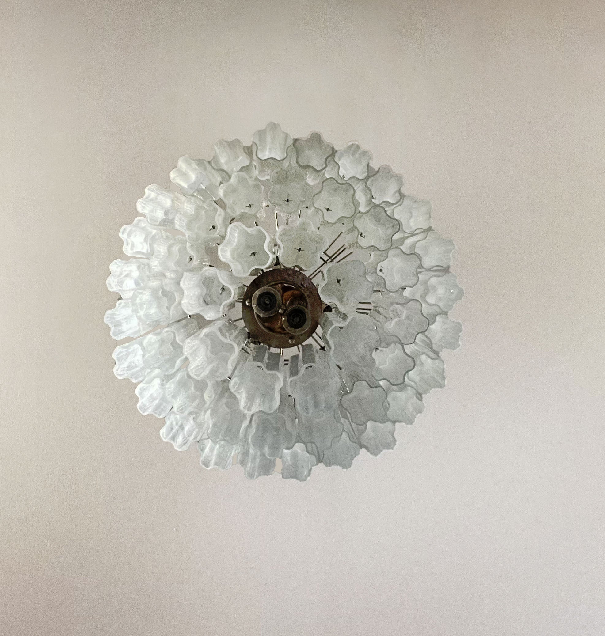 Murano Chandelier – 48 White Alabaster Glass Tubes – detail 4 – Murano Classics