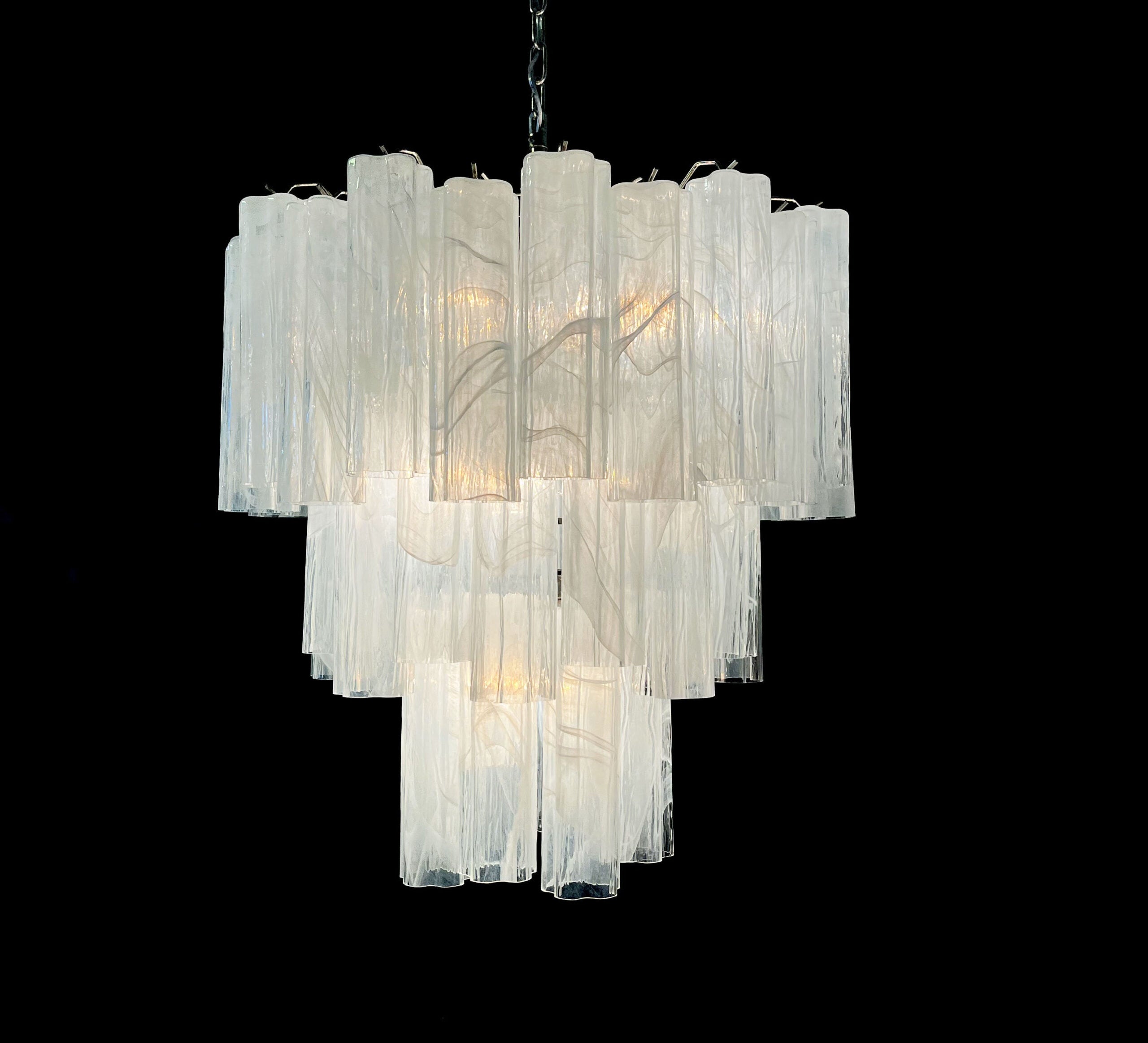 Murano Chandelier | 48 White Alabaster Glass Tubes
