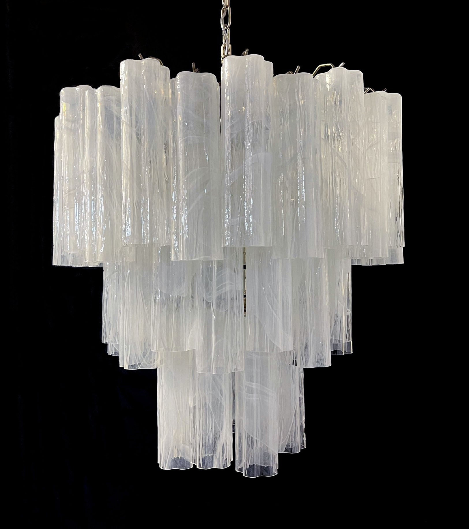 Murano Chandelier – 48 White Alabaster Glass Tubes – detail 7 – Murano Classics
