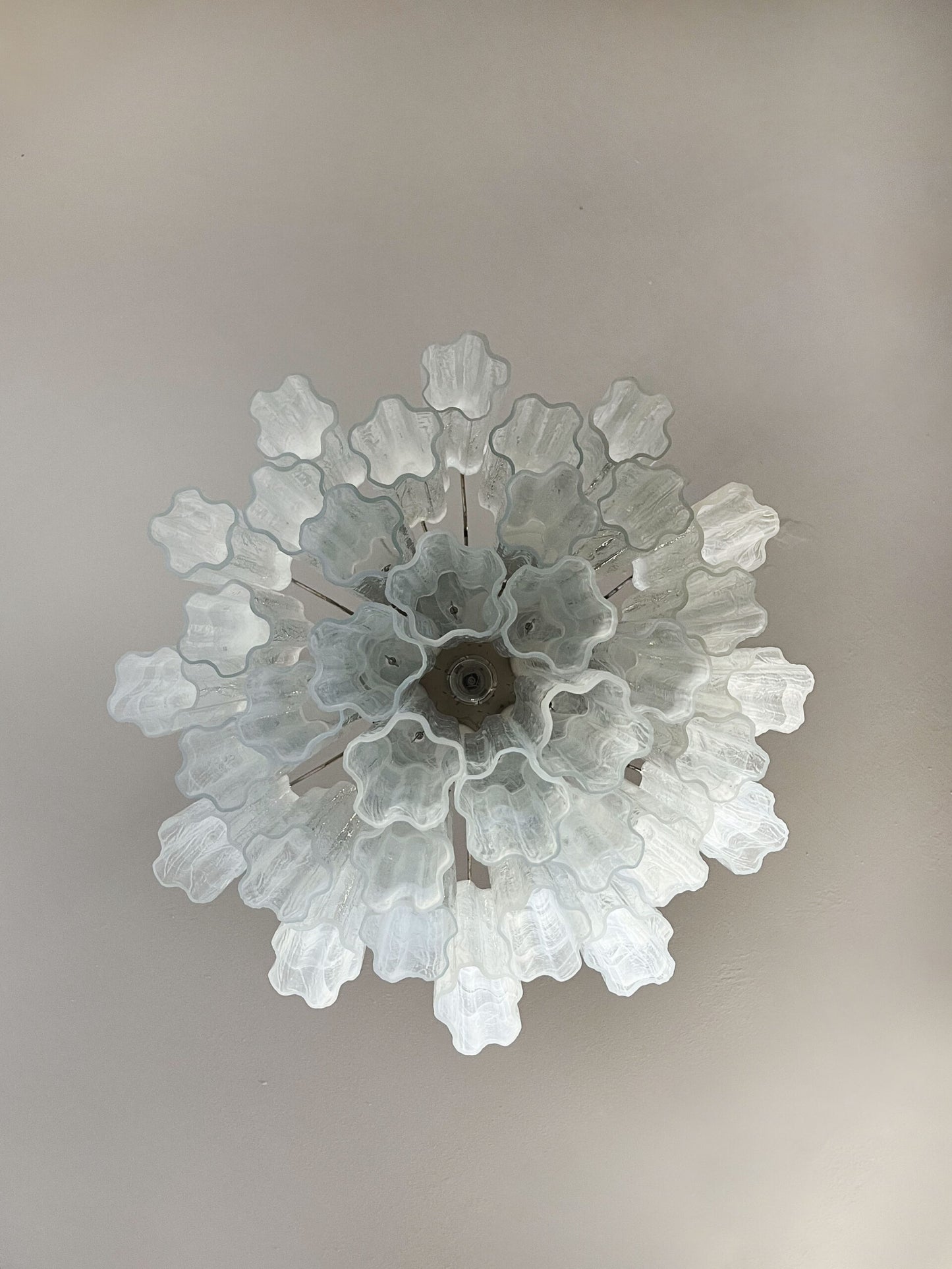 Murano Kroonluchter | 36 Witte Alabaster Buisglazen